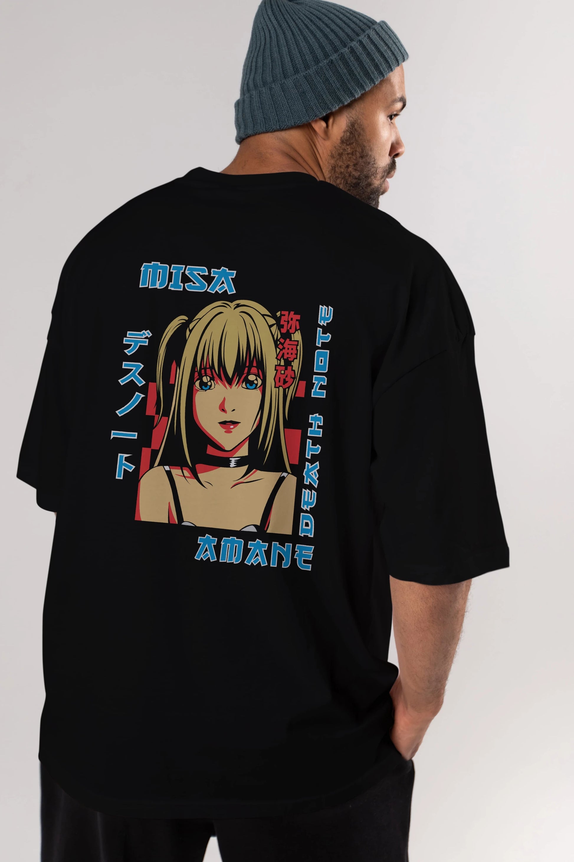 MISA-DEATH NOTE Anime Arka Baskılı Oversize t-shirt Erkek Kadın Unisex
