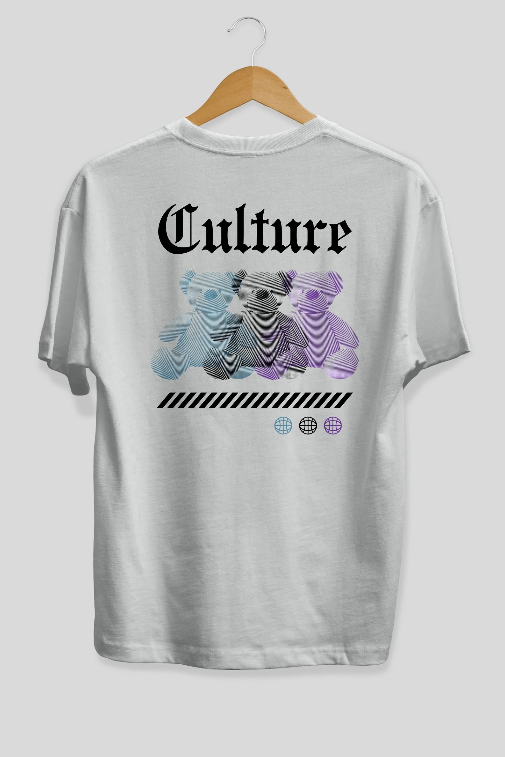 Culture Bear Arka Baskılı Oversize t-shirt Erkek Kadın Unisex