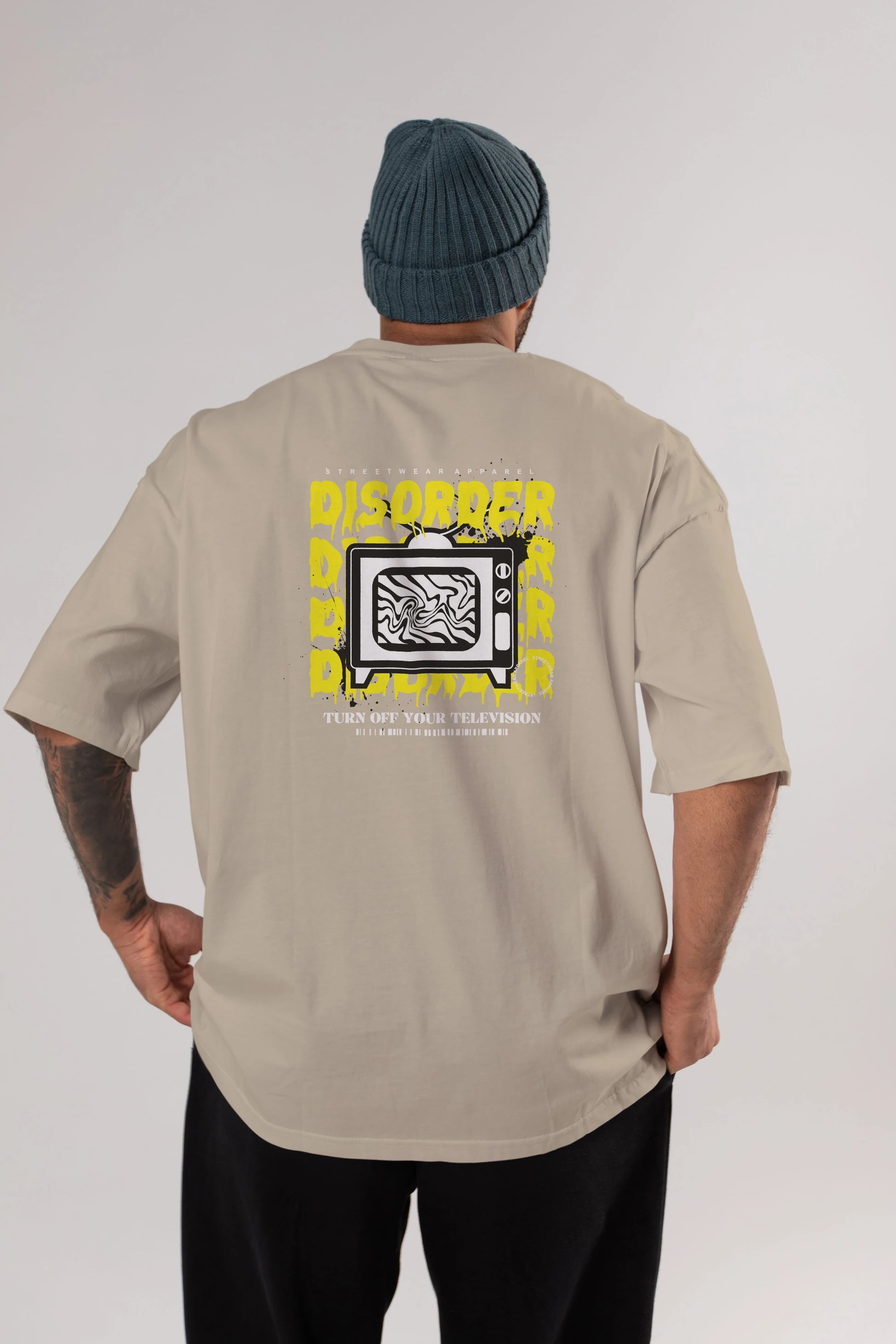 Disorder Streetwear Arka Baskılı Oversize t-shirt Erkek Kadın Unisex