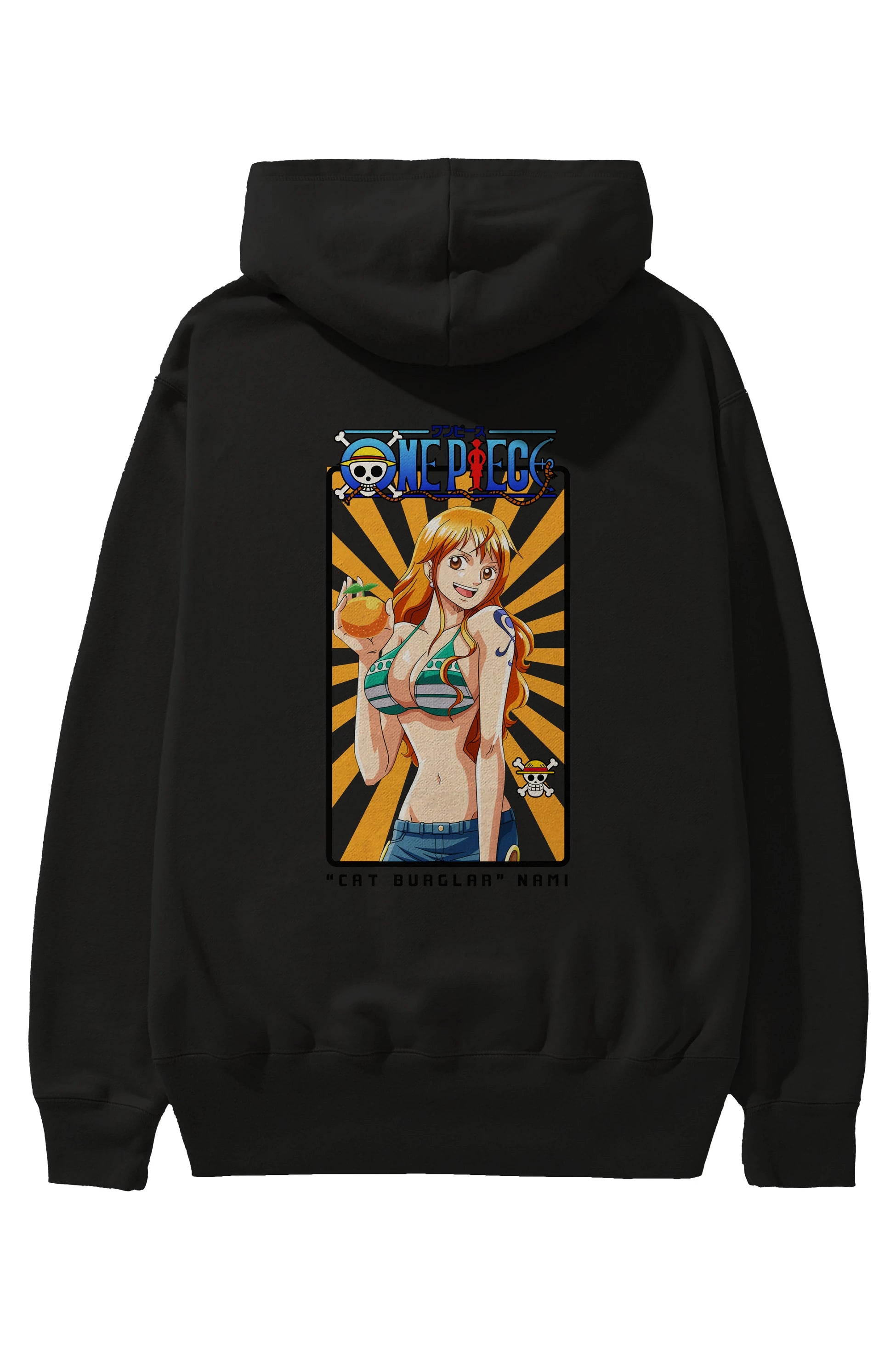 Nami Anime Arka Baskılı Hoodie Oversize Kapüşonlu Sweatshirt Erkek Kadın Unisex
