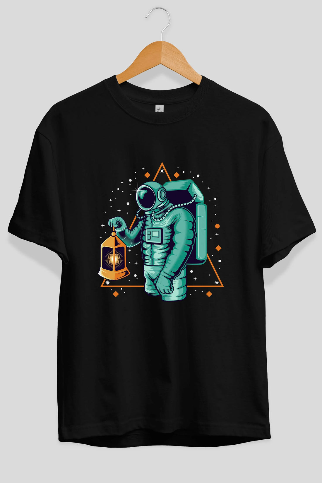 Astronaut Lantern Ön Baskılı Oversize t-shirt Erkek Kadın Unisex