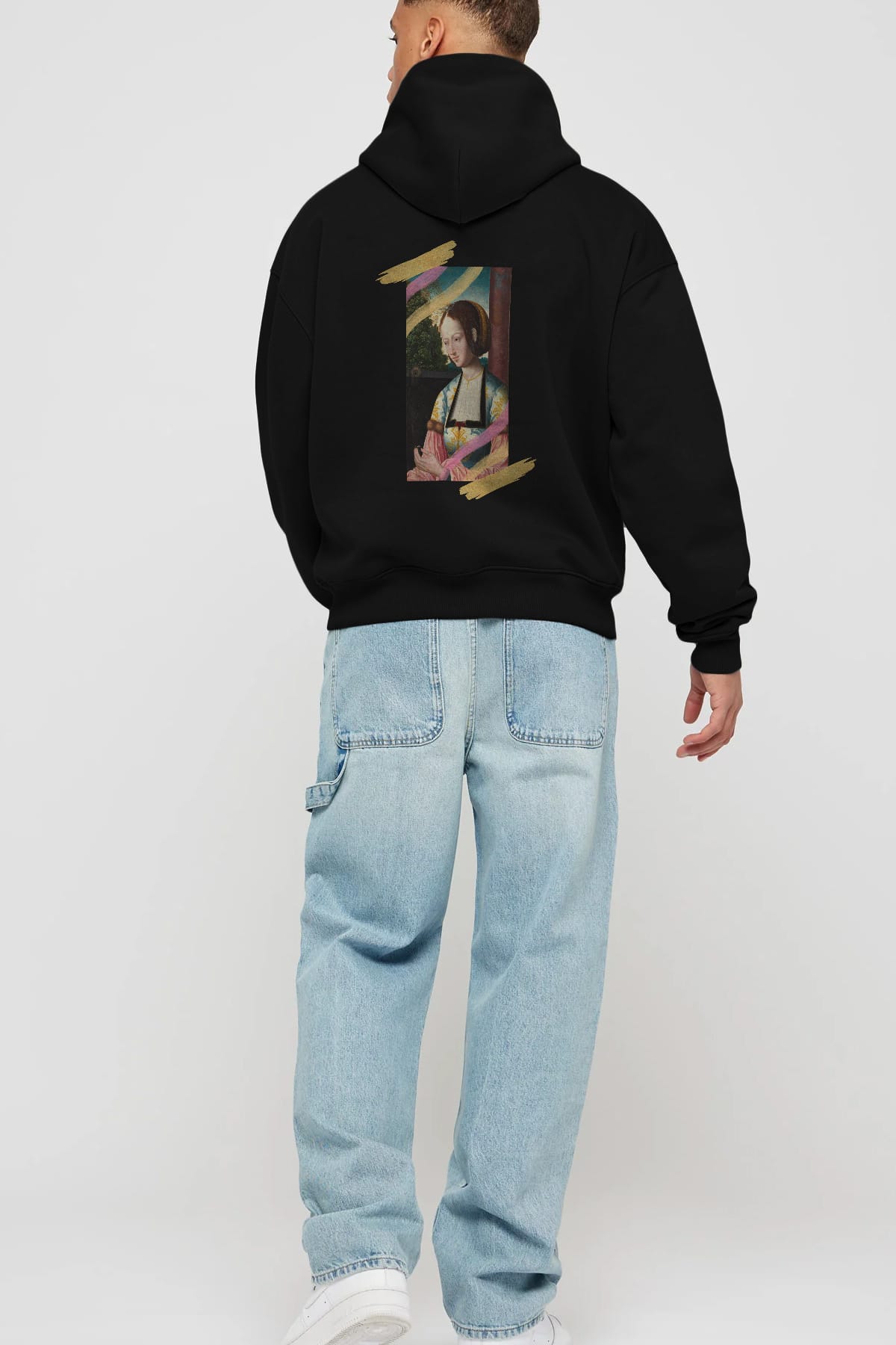 Woman Portrait Arka Baskılı Oversize Hoodie Kapüşonlu Sweatshirt Erkek Kadın Unisex