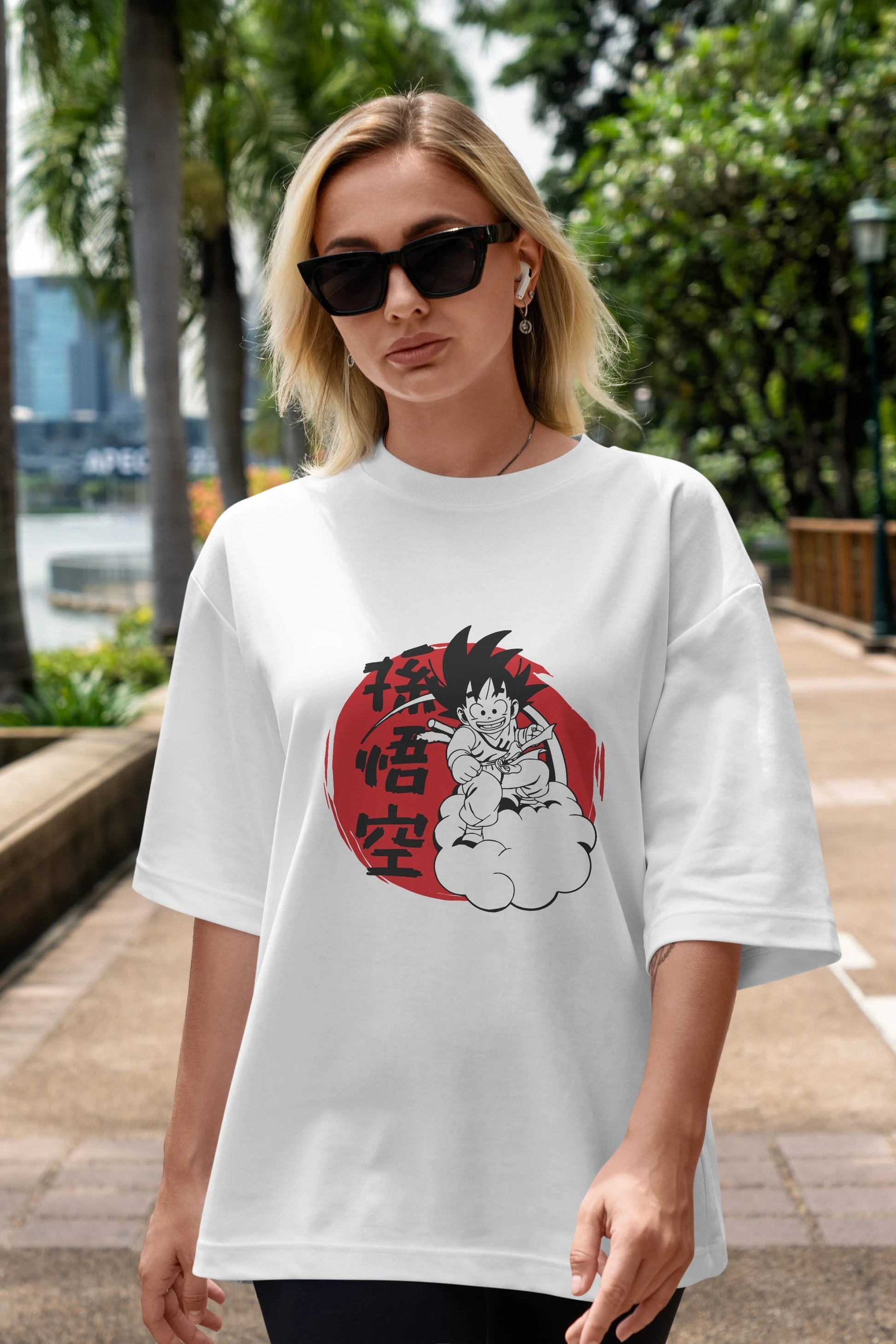 DRAGON BALL Anime Ön Baskılı Oversize t-shirt %100 pamuk Erkek Kadın Unisex