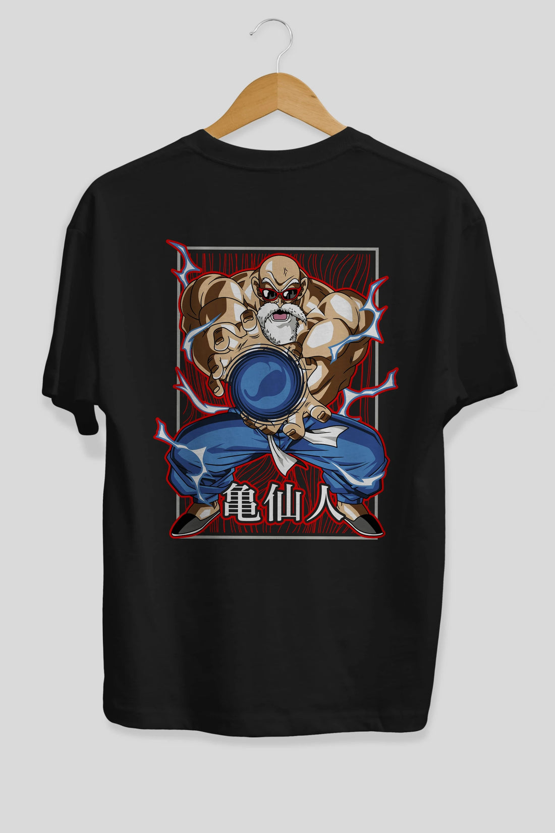 DragonBall MaestroRoshi Anime Arka Baskılı Oversize t-shirt Erkek Kadın Unisex