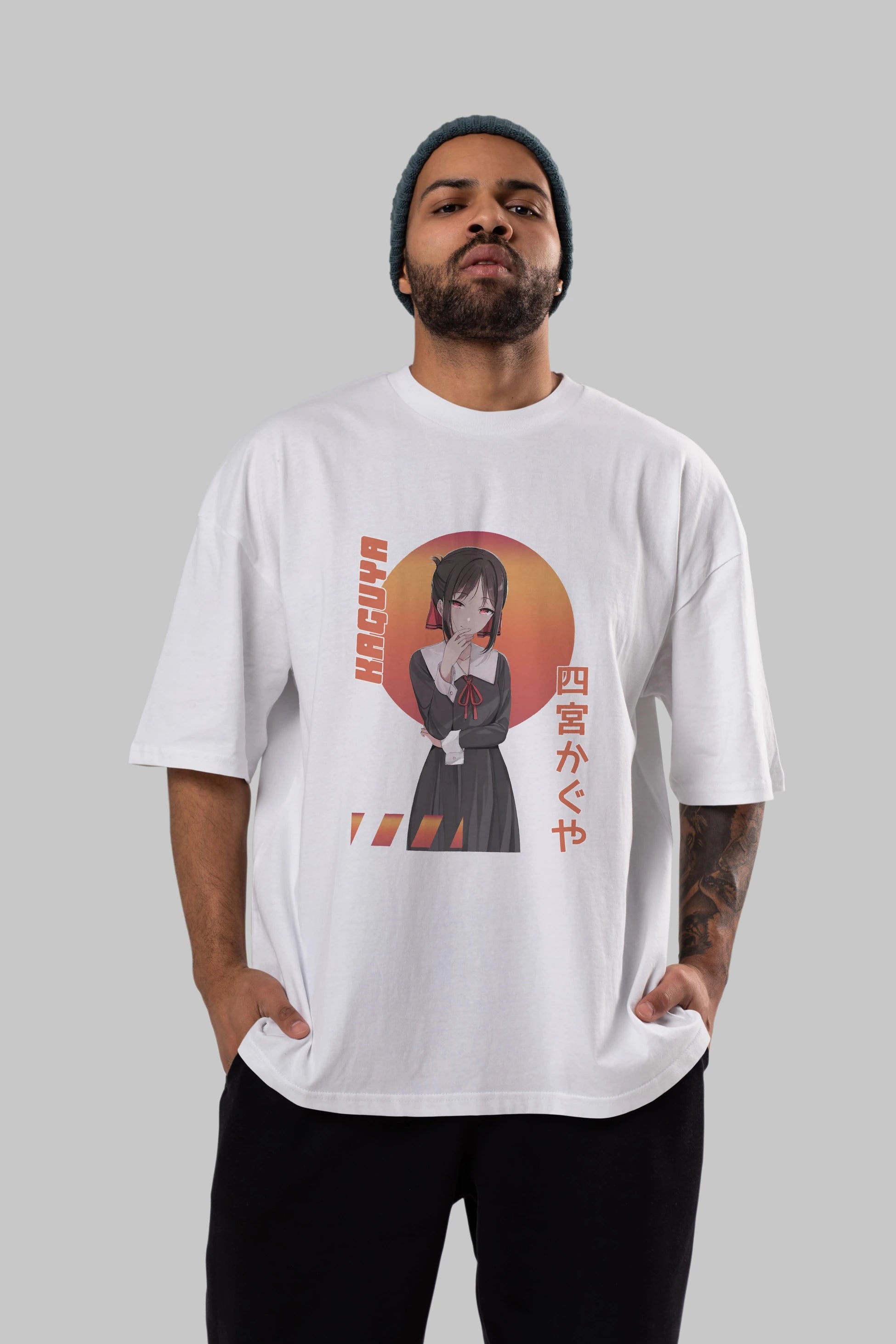 Kaguya Shinomiya 5 Anime Ön Baskılı Oversize t-shirt %100 pamuk Erkek Kadın Unisex