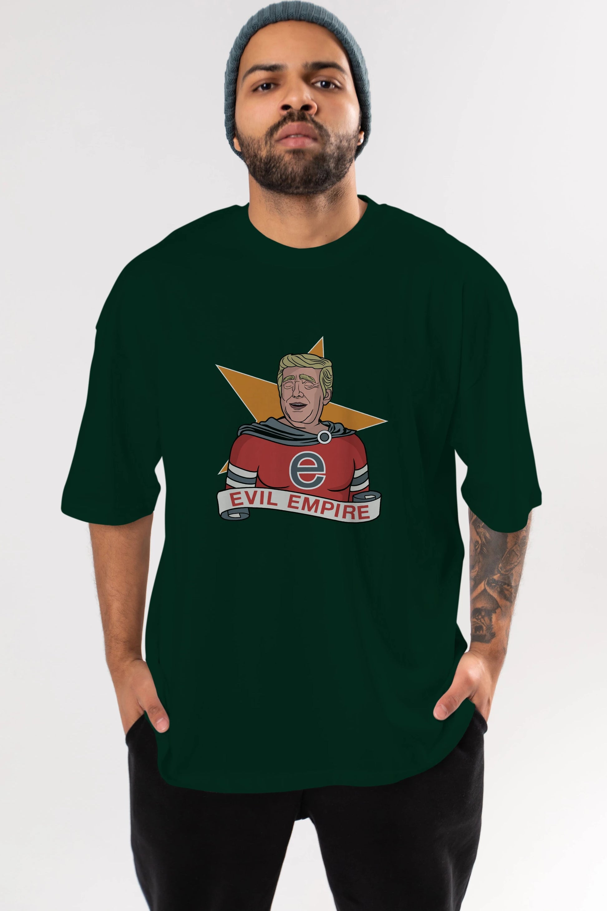 Evil Empire Trump Ön Baskılı Oversize t-shirt Erkek Kadın Unisex %100 Pamuk tişort