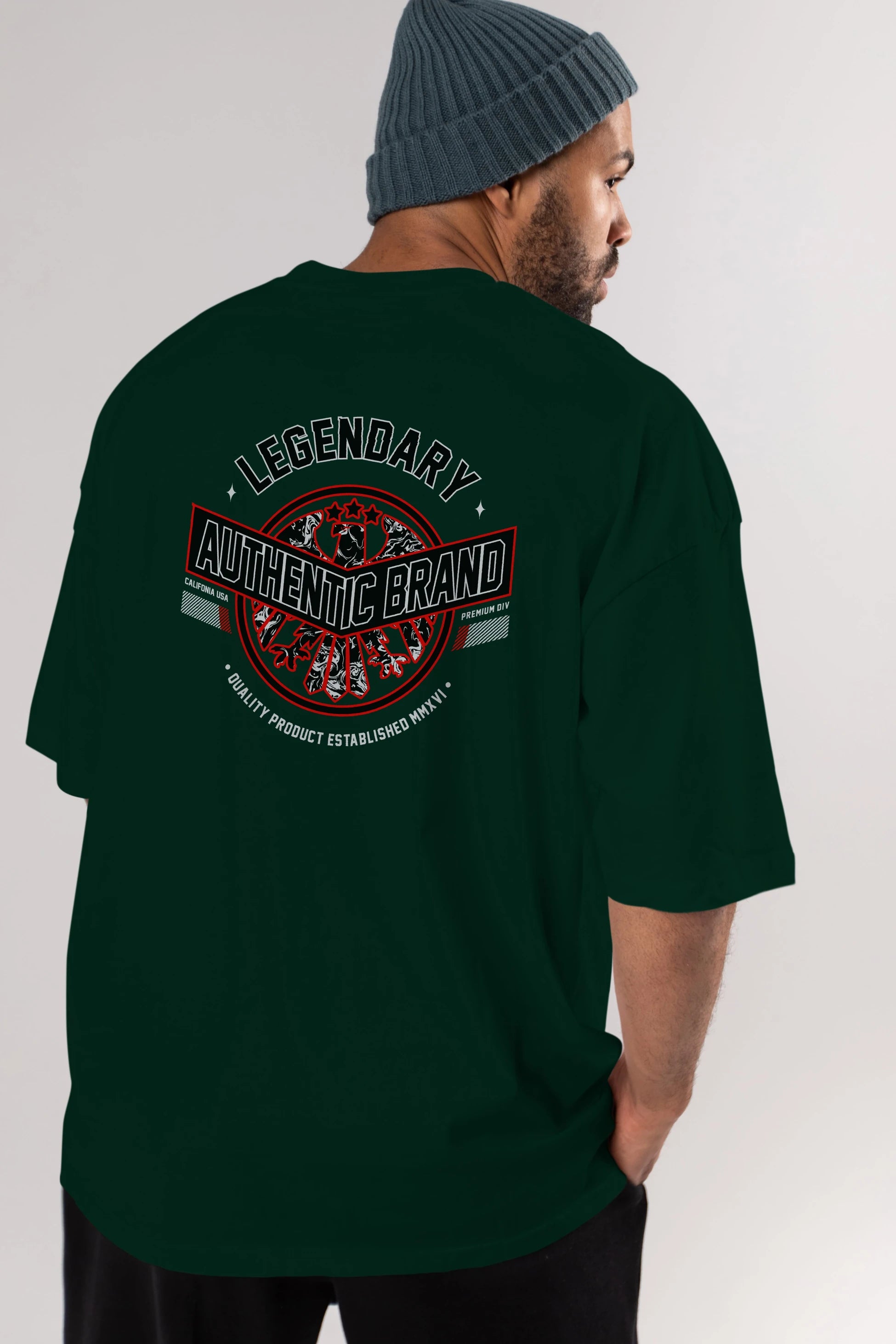 Legendary Brand Arka Baskılı Oversize t-shirt Erkek Kadın Unisex