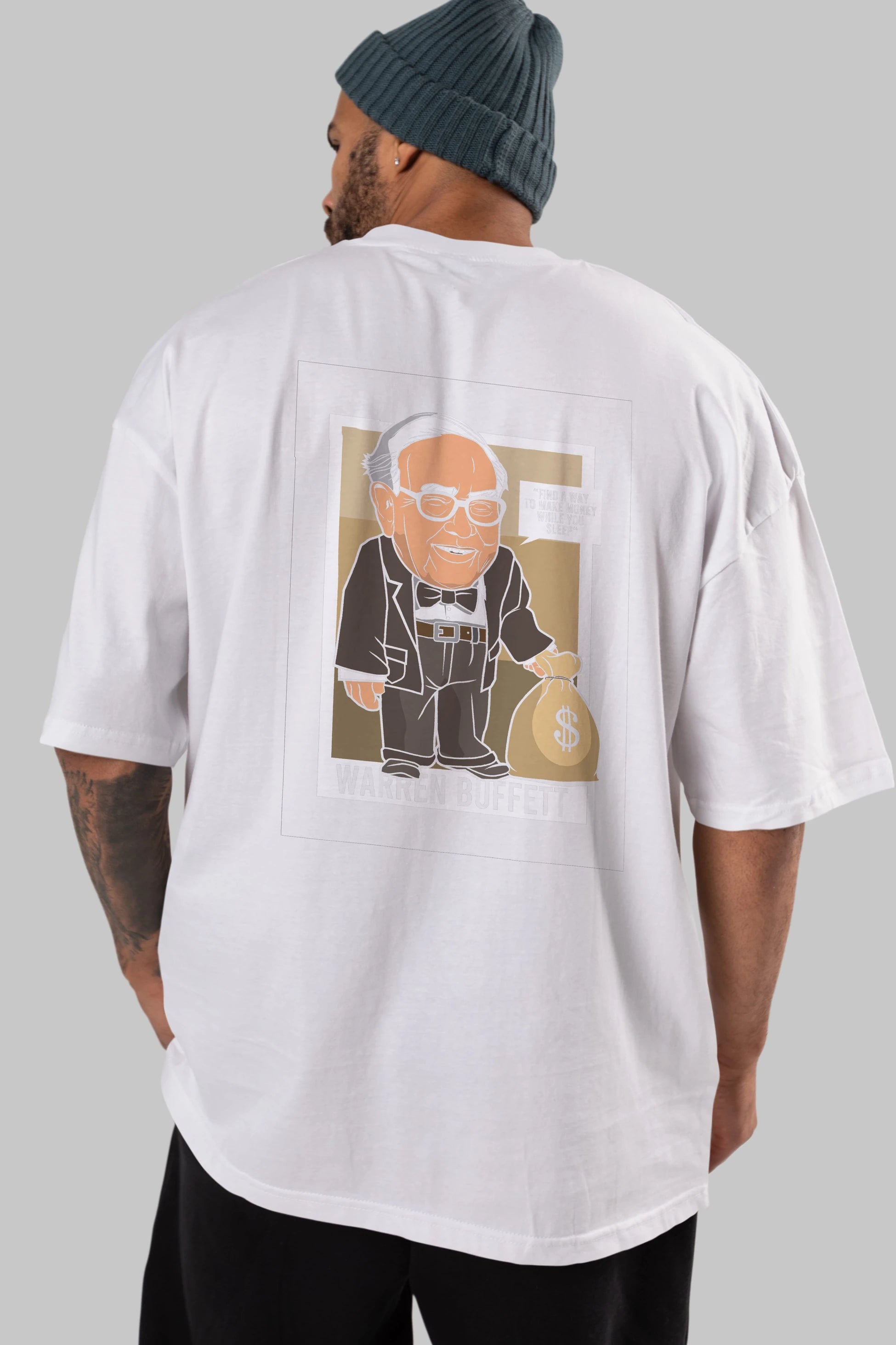 Warren Buffet Up Carl Arka Baskılı Oversize t-shirt Erkek Kadın Unisex %100 Pamuk tişort