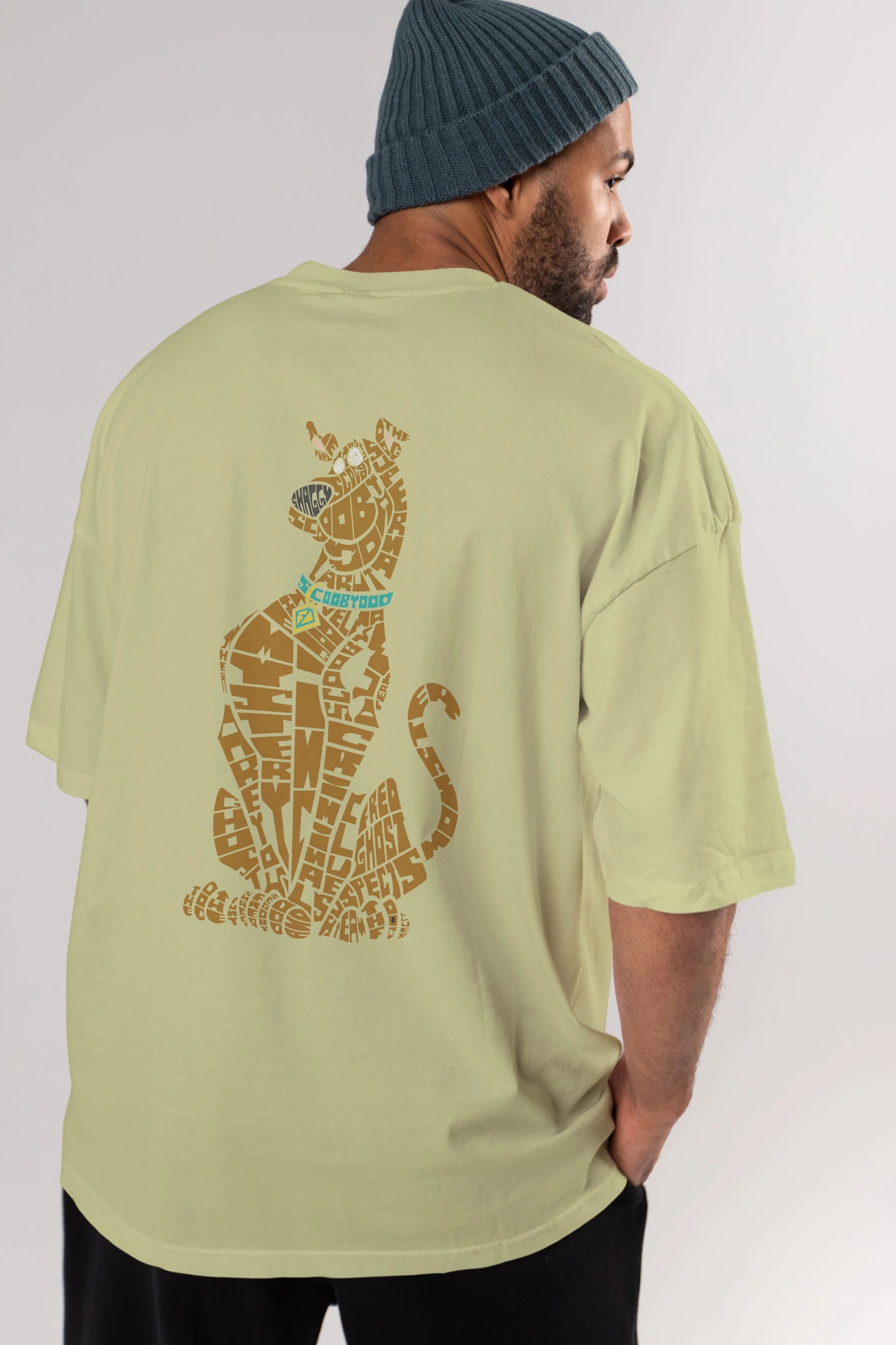 Scooby Doo Arka Baskılı Oversize t-shirt %100 pamuk Erkek Kadın Unisex