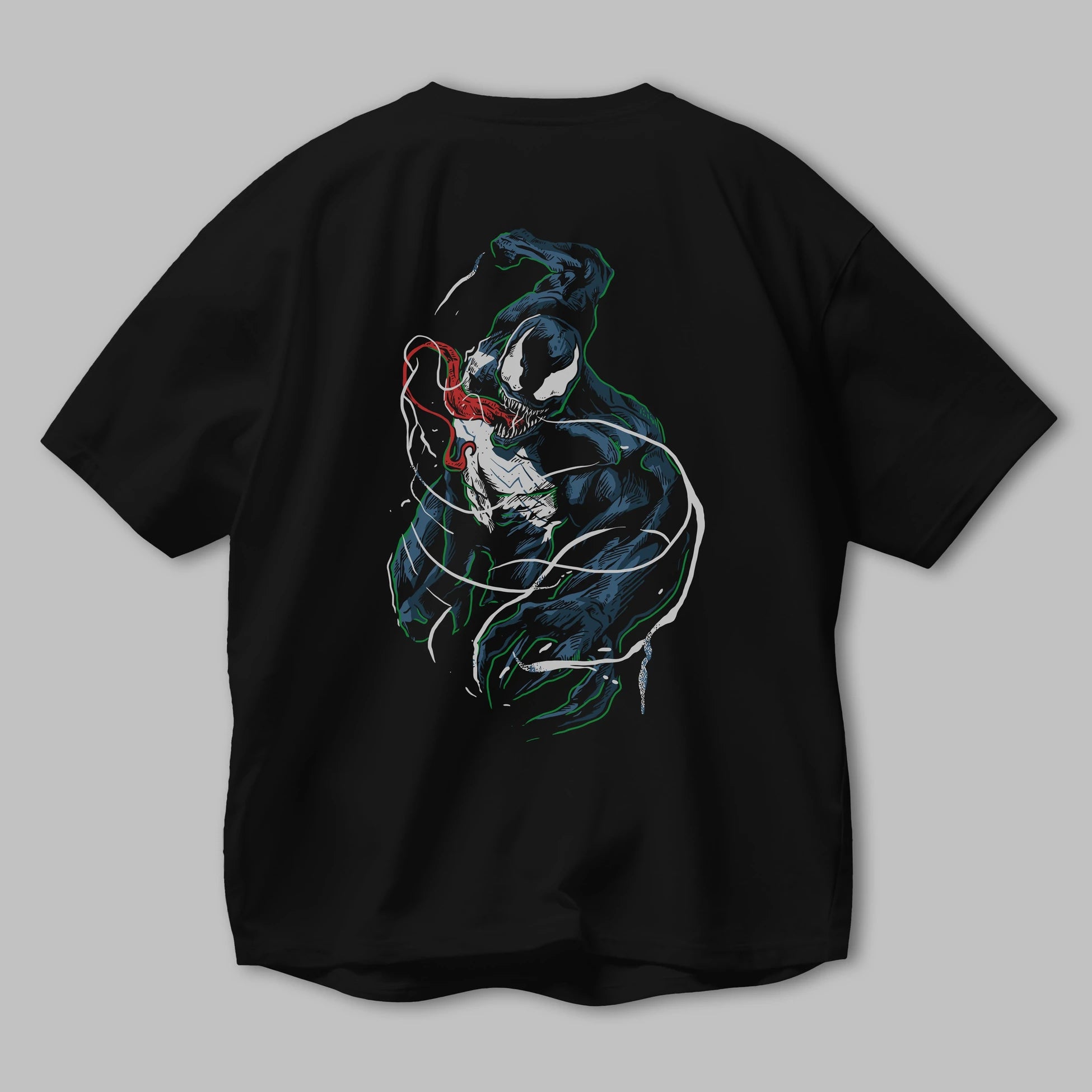 Venom (5) Arka Baskılı Oversize t-shirt Erkek Kadın Unisex %100 Pamuk Bisiklet Yaka tişort