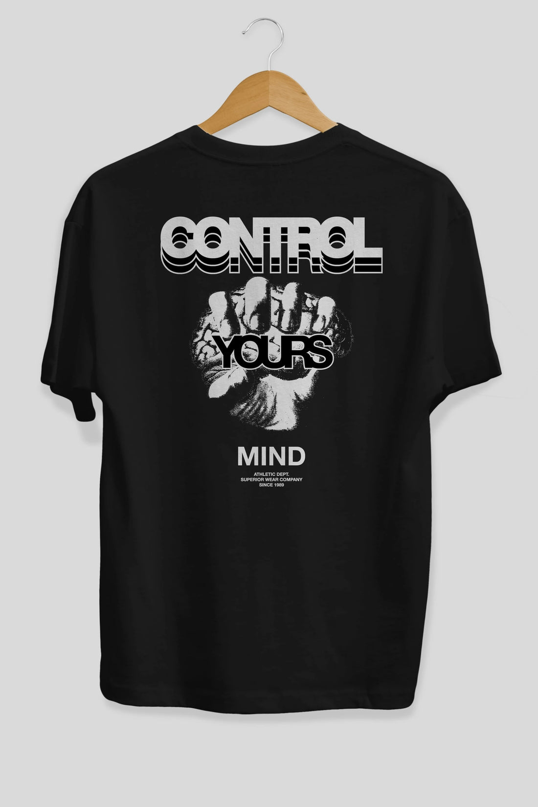 Control Your Mind Arka Baskılı Oversize t-shirt Erkek Kadın Unisex