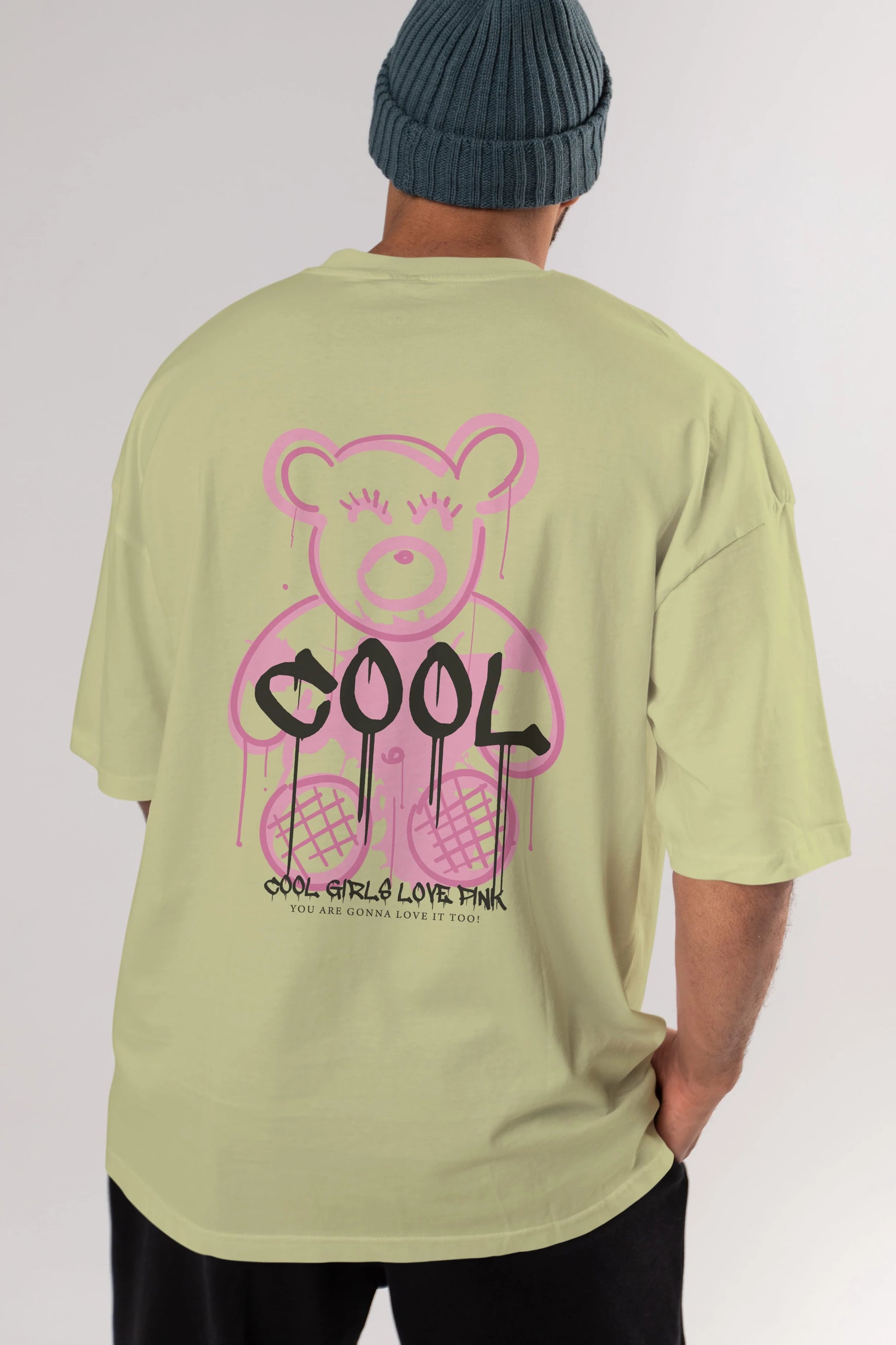 Cool Bear Arka Baskılı Oversize t-shirt Erkek Kadın Unisex