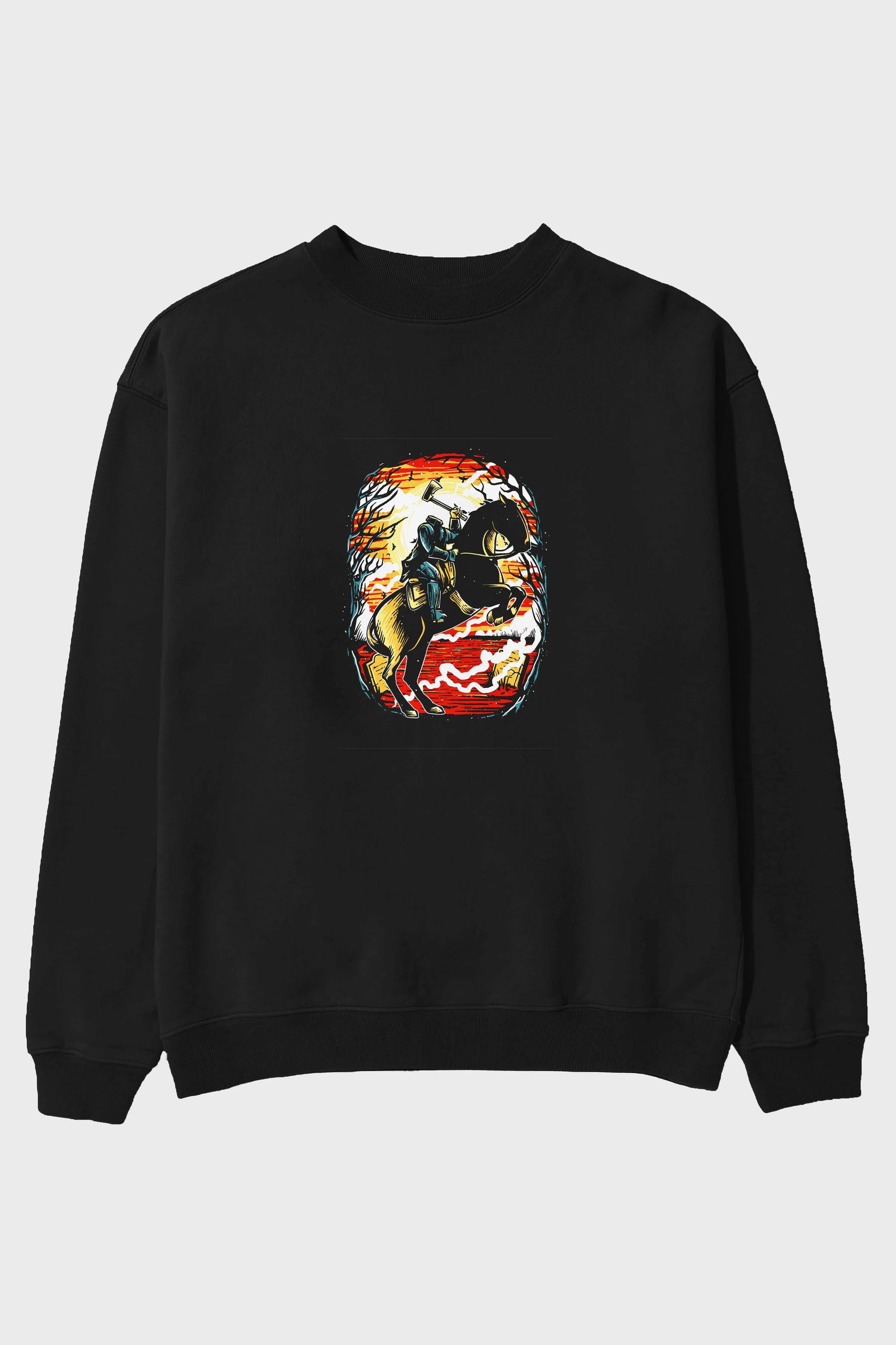 Headless Horseman Ön Baskılı Oversize Sweatshirt Erkek Kadın Unisex