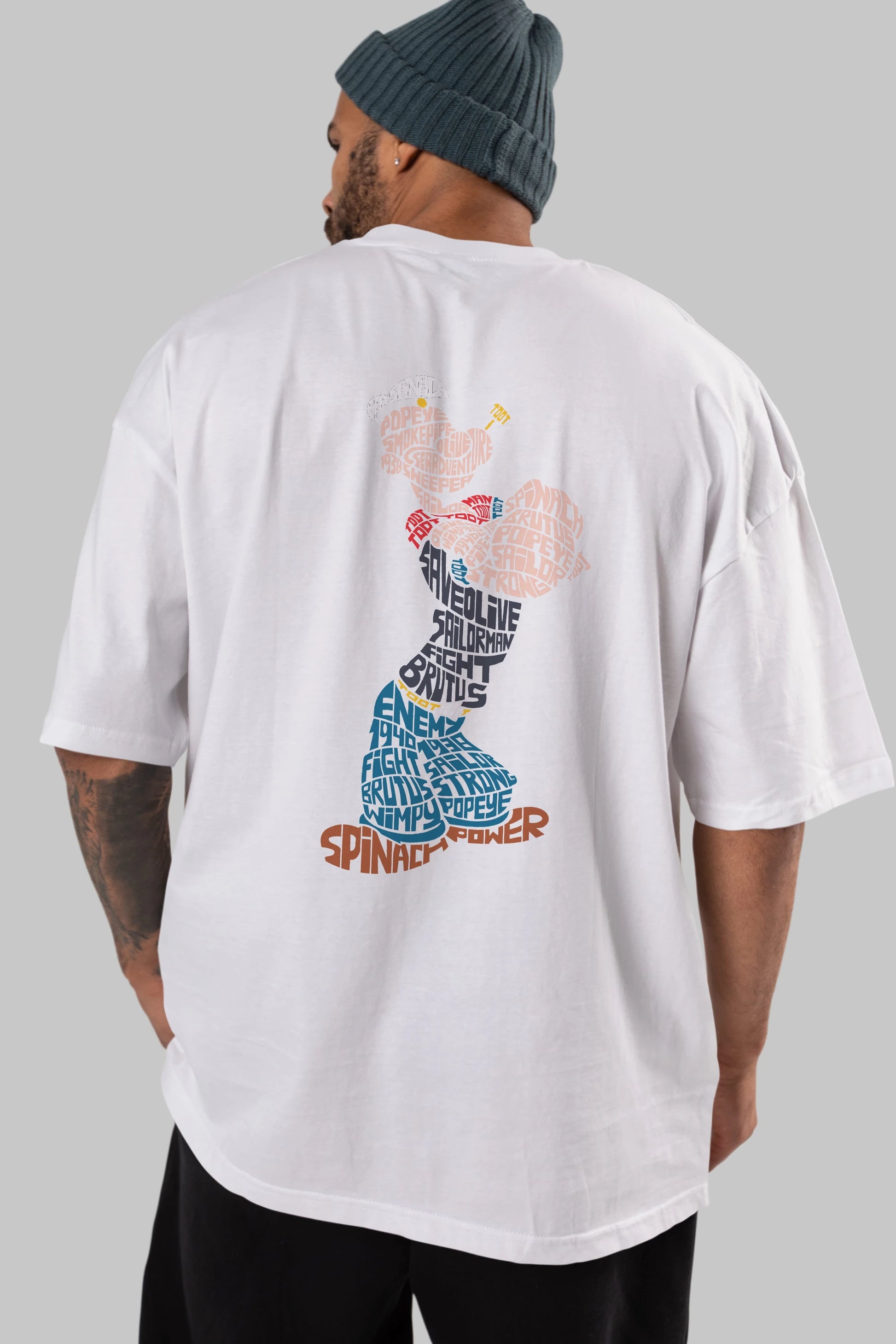 Sailorman Arka Baskılı Oversize t-shirt %100 pamuk Erkek Kadın Unisex