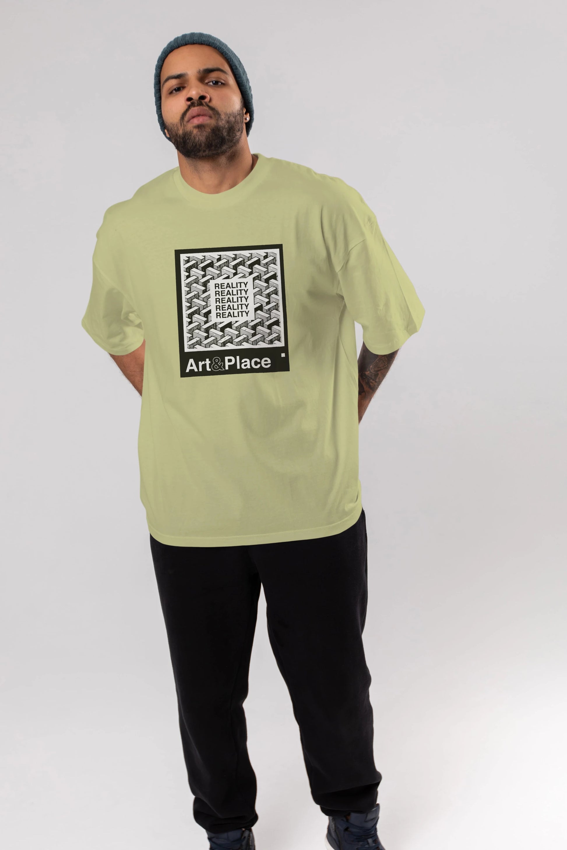 Reality Ön Baskılı Oversize t-shirt Erkek Kadın Unisex