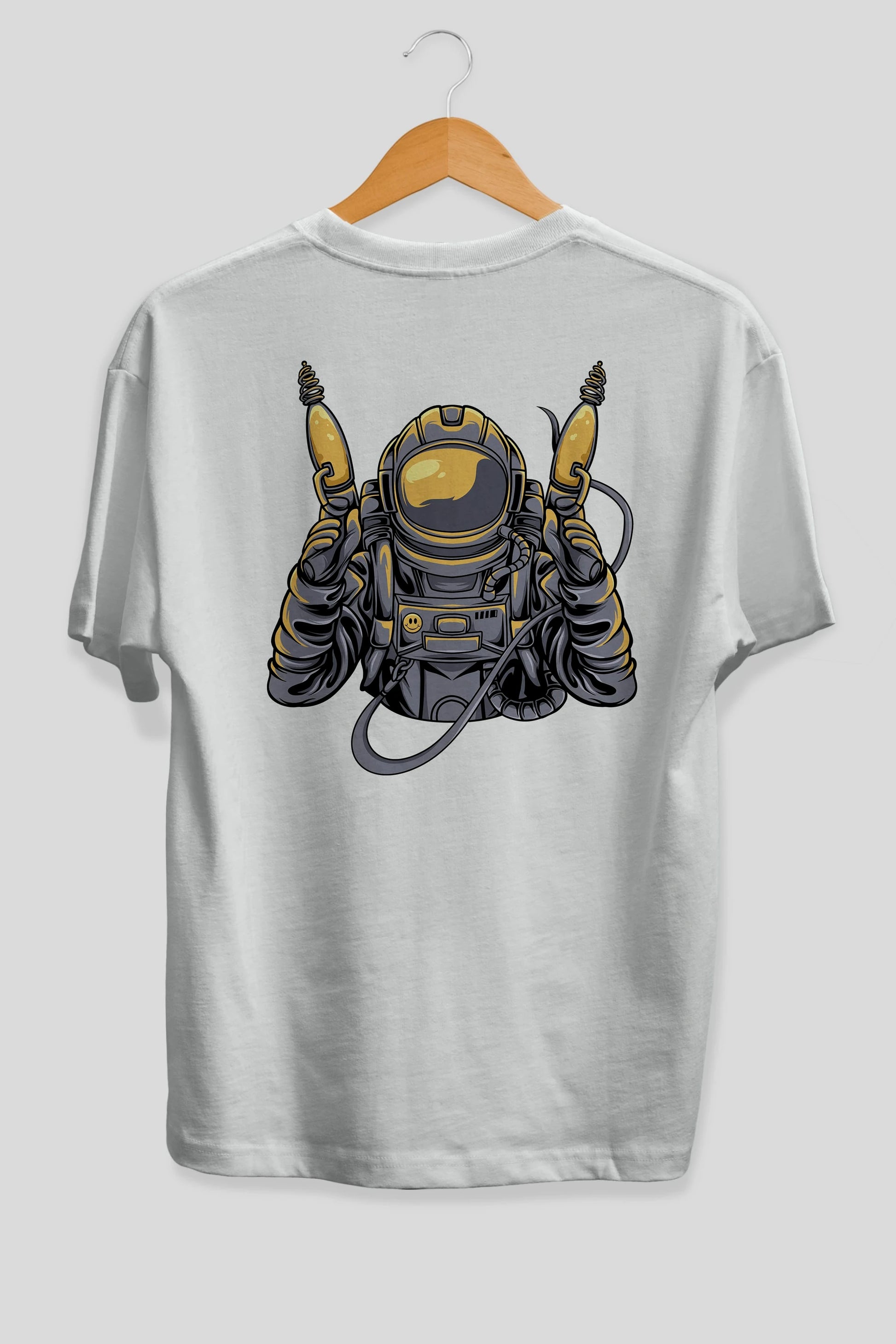 Alien Hunter Arka Baskılı Oversize t-shirt Erkek Kadın Unisex