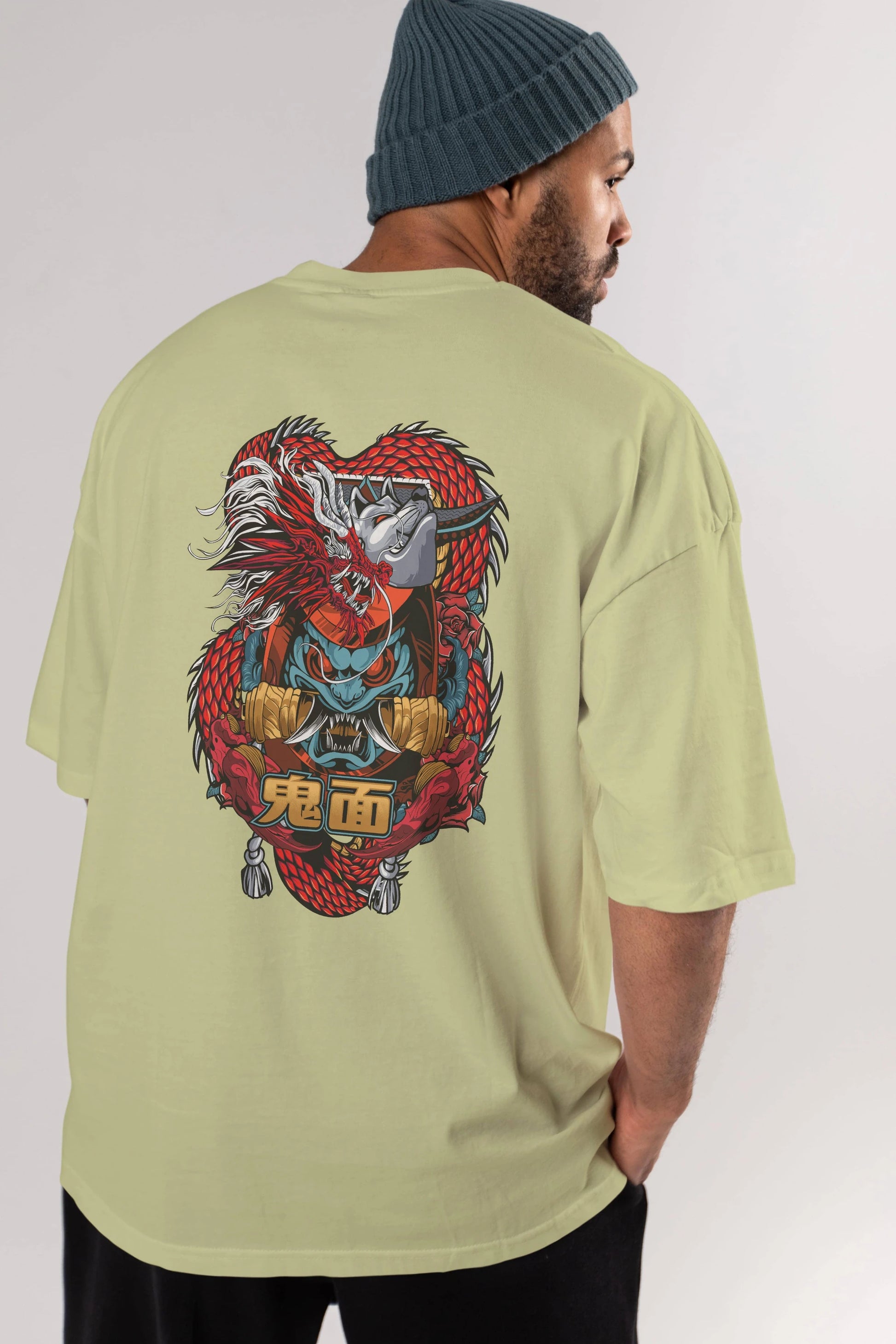 TRIBAL Anime Arka Baskılı Oversize t-shirt Erkek Kadın Unisex
