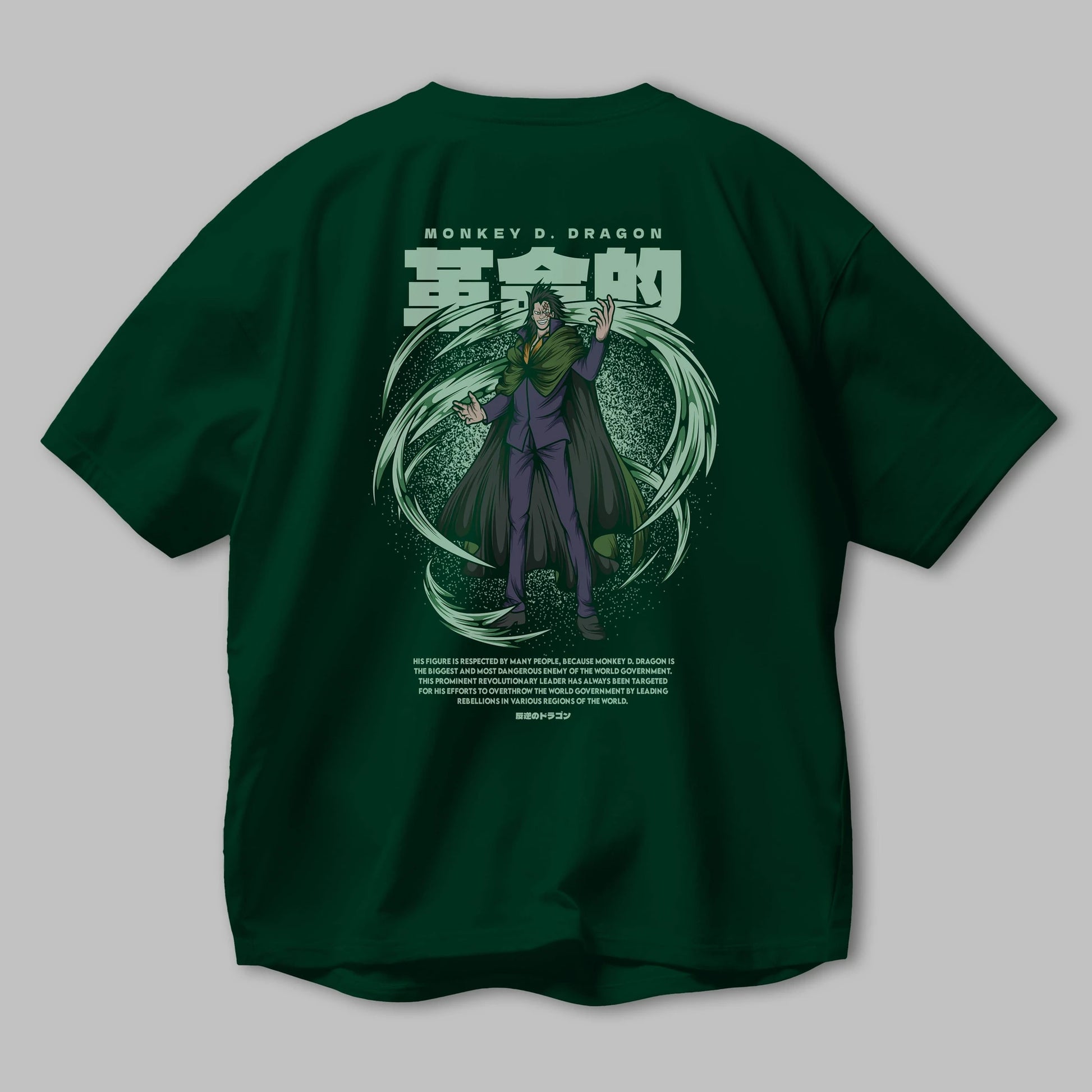 Monkey D. Dragon Anime Arka Baskılı Oversize t-shirt Erkek Kadın Unisex