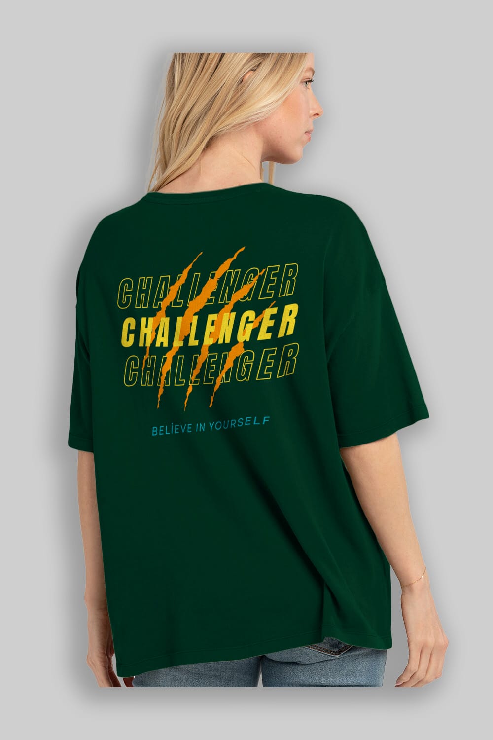 Challenger Yazılı Arka Baskılı Oversize t-shirt Erkek Kadın Unisex