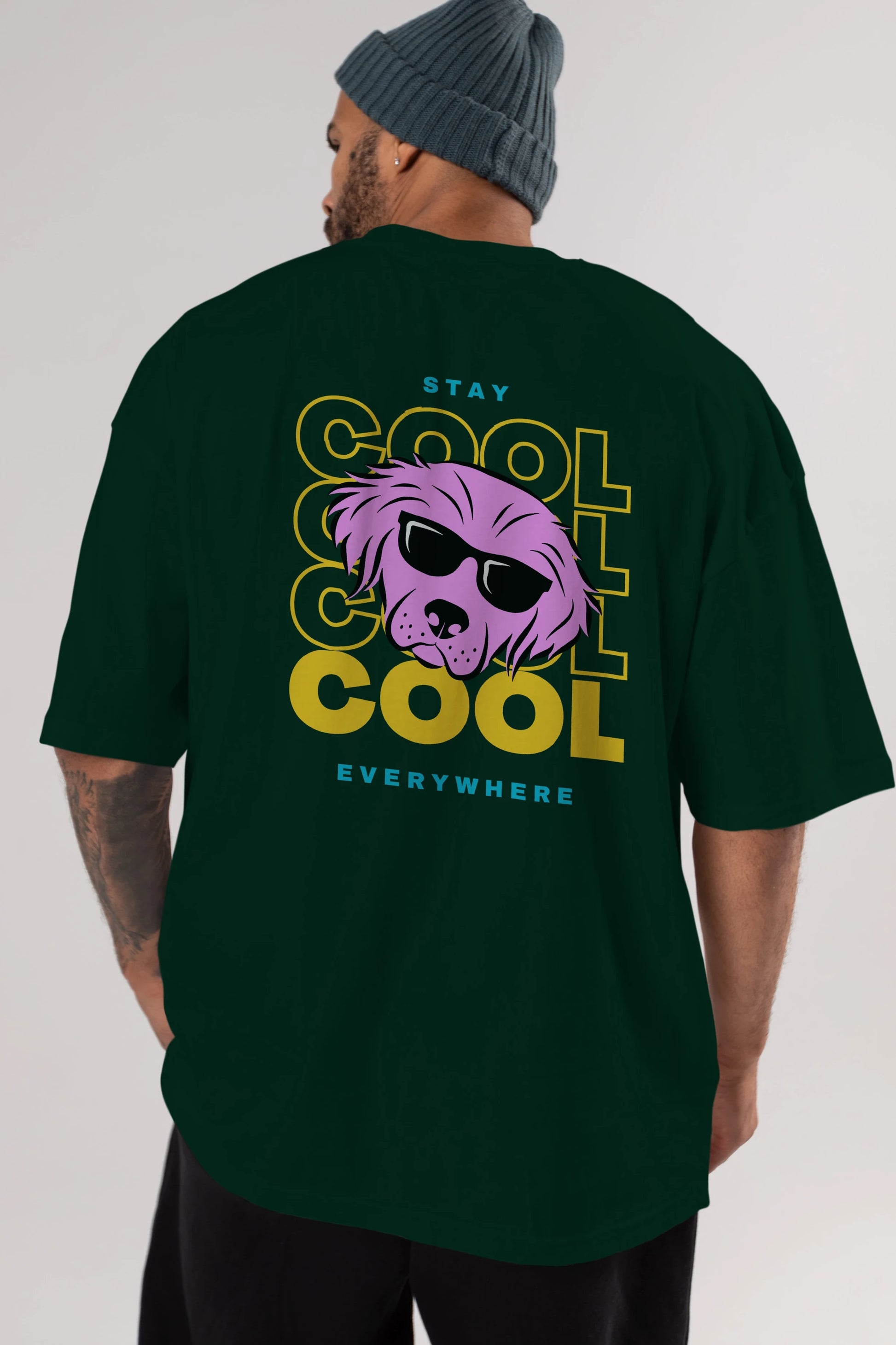 Cool Dog 2 Arka Baskılı Oversize t-shirt Erkek Kadın Unisex