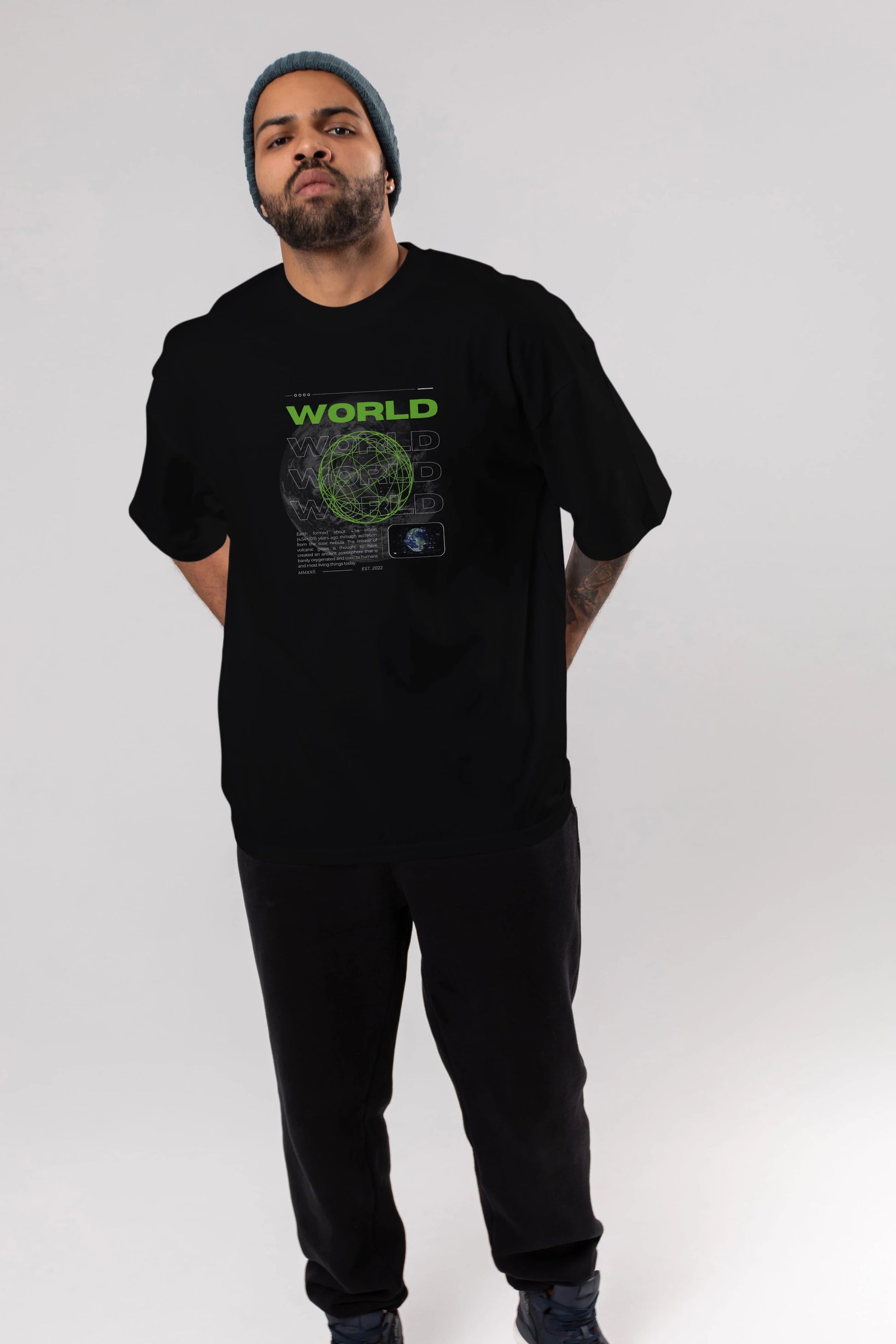 World Streetwear Ön Baskılı Oversize t-shirt Erkek Kadın Unisex