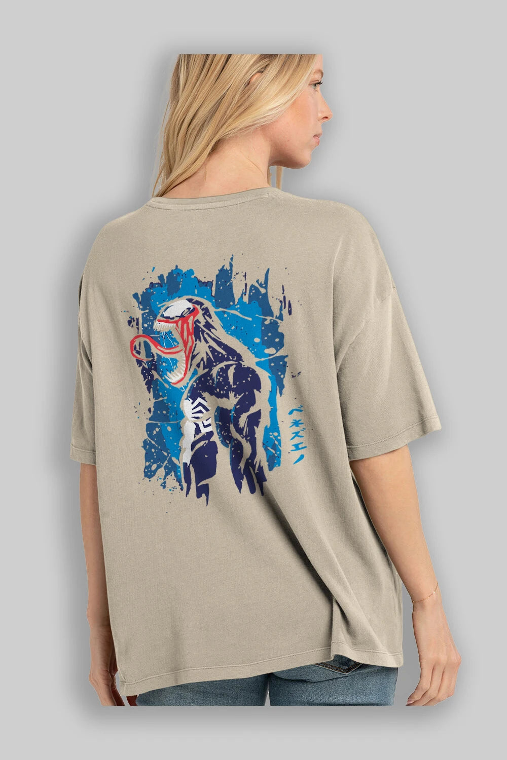 Venom (24) Arka Baskılı Oversize t-shirt Erkek Kadın Unisex %100 Pamuk Bisiklet Yaka tişort
