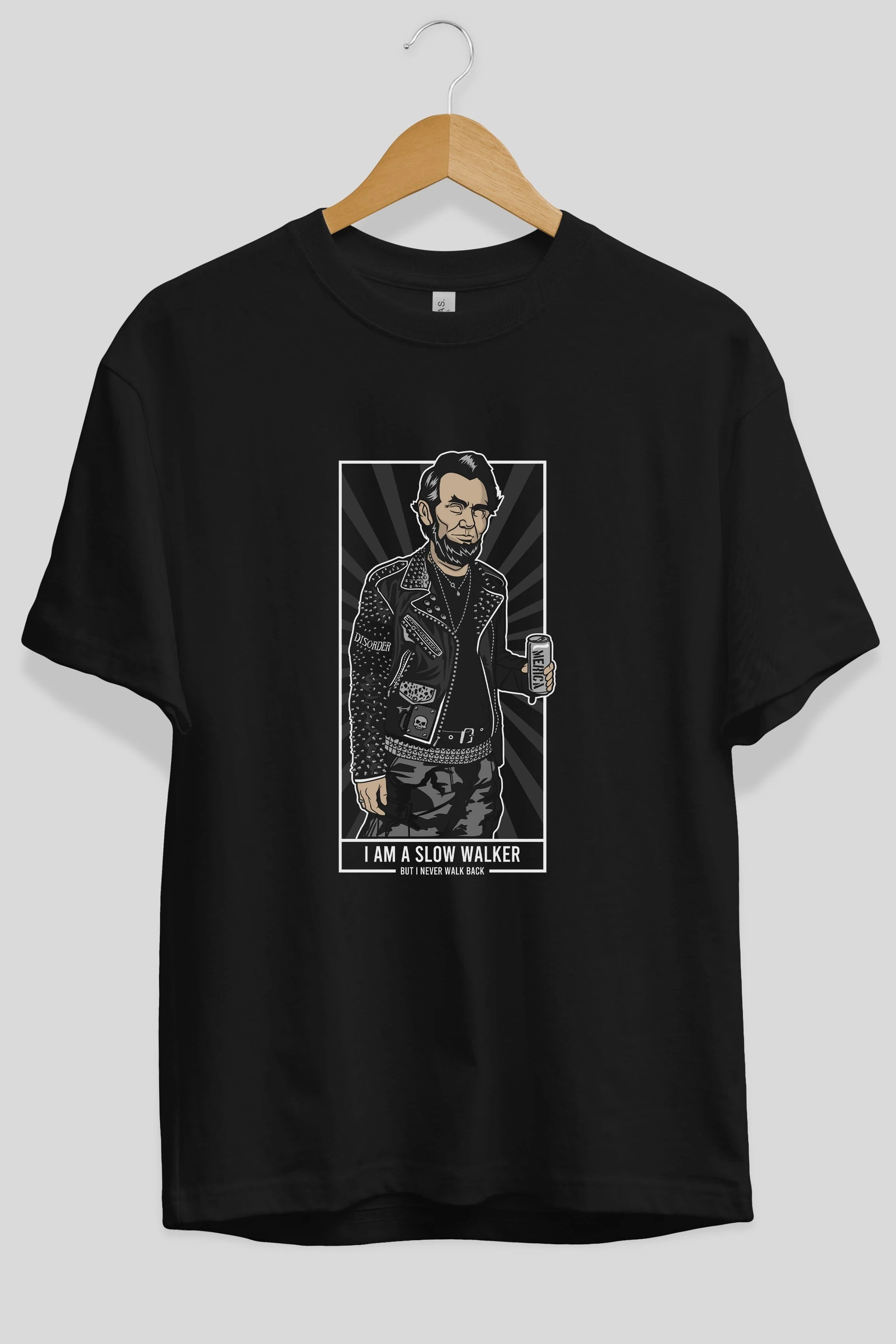 Lincoln Street Punk Ön Baskılı Oversize t-shirt Erkek Kadın Unisex %100 Pamuk tişort