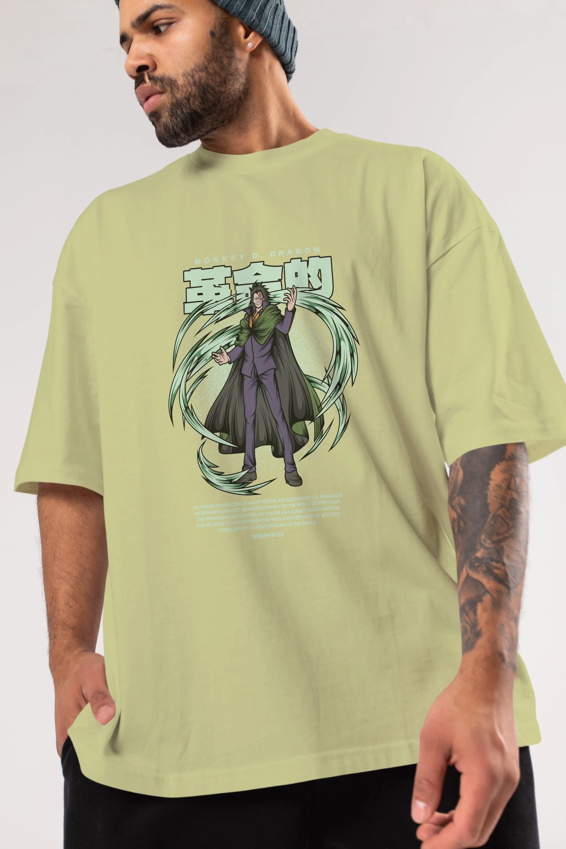 Monkey D. Dragon Anime Ön Baskılı Oversize t-shirt %100 pamuk Erkek Kadın Unisex