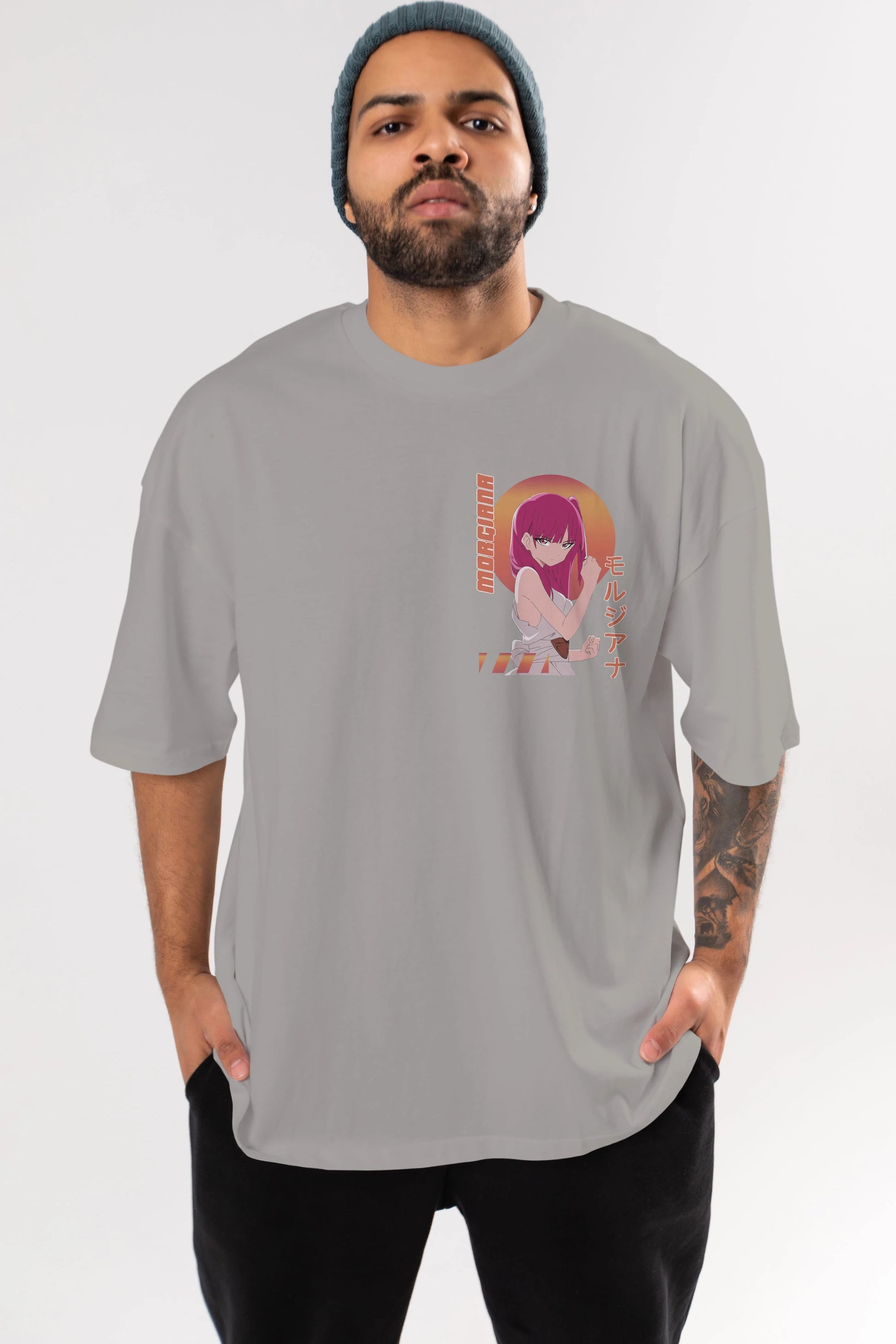 Morgiana 5 Ön Sol Baskılı Oversize t-shirt Erkek Kadın Unisex %100 Pamuk Bisiklet Yaka tişort