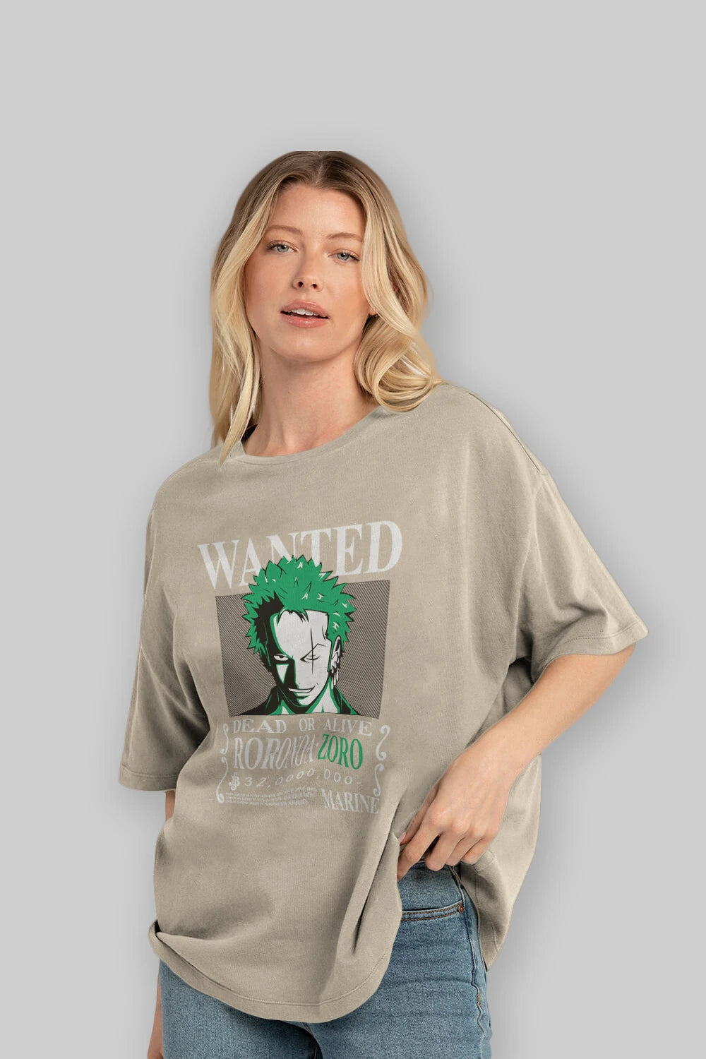 Roronoa Zoro Anime Ön Baskılı Oversize t-shirt Erkek Kadın Unisex