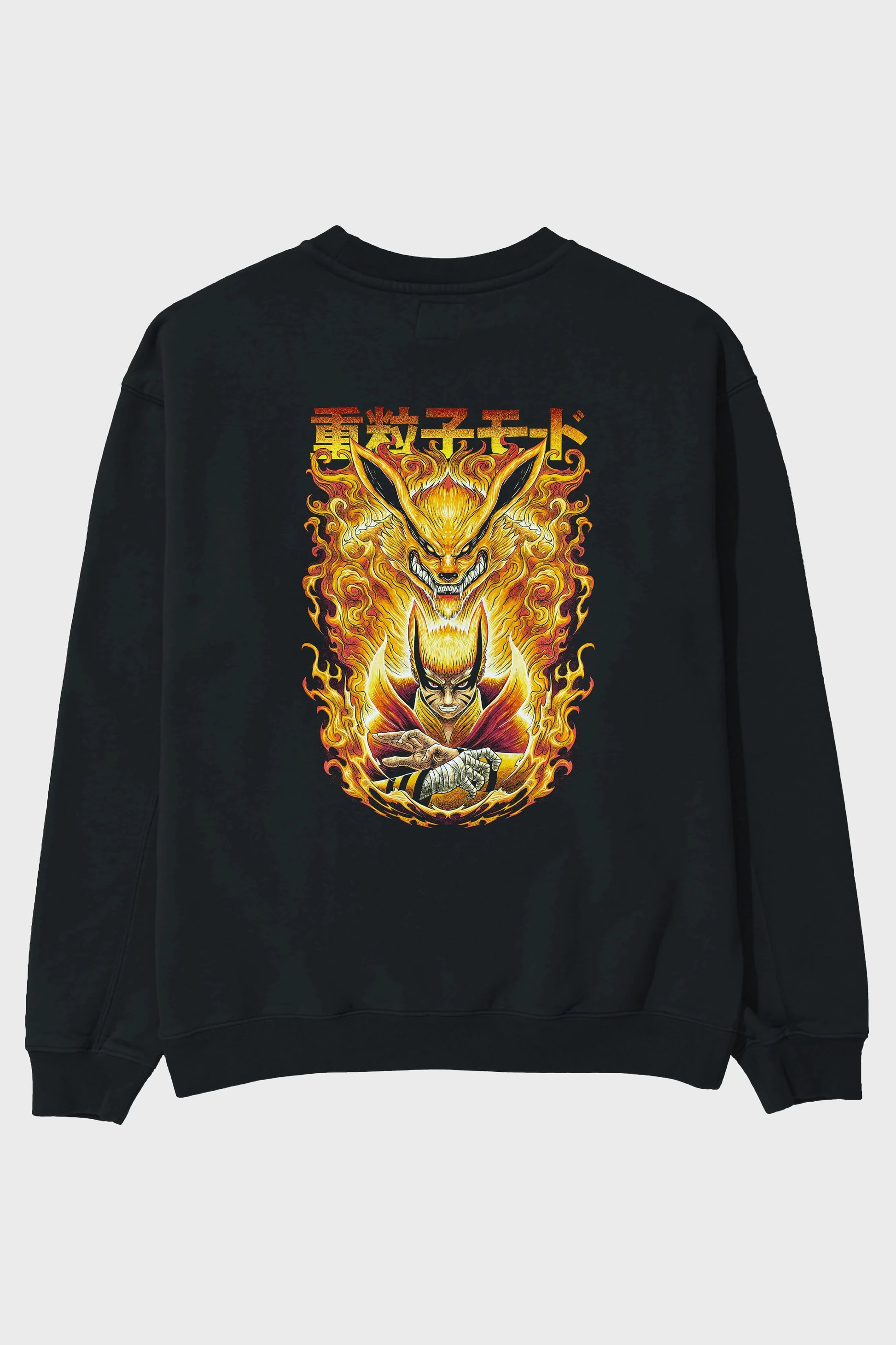 NARUTO KYUUBI 1 Anime Arka Baskılı Oversize Sweatshirt Erkek Kadın Unisex