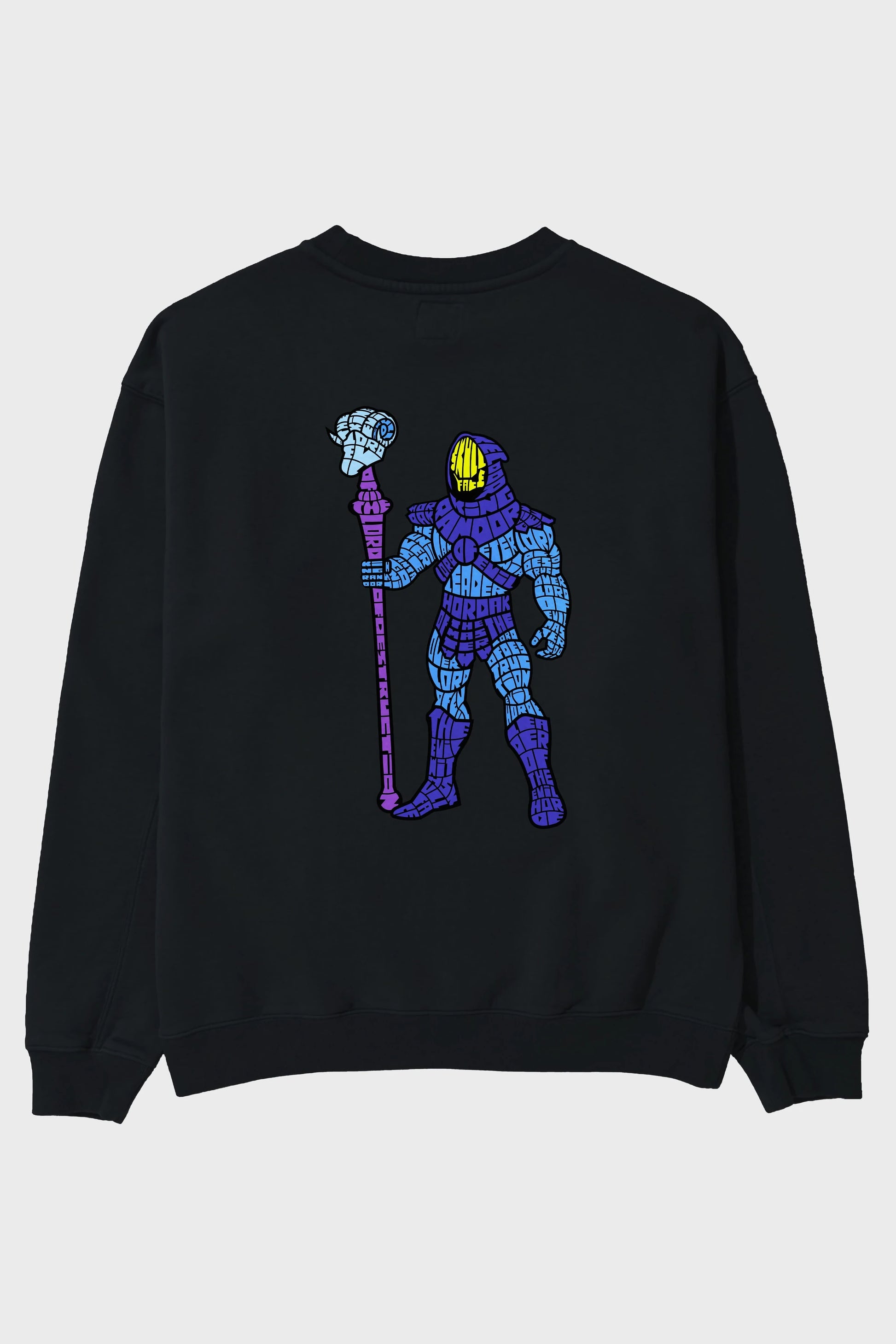 Skull Face Arka Baskılı Oversize Sweatshirt Erkek Kadın Unisex