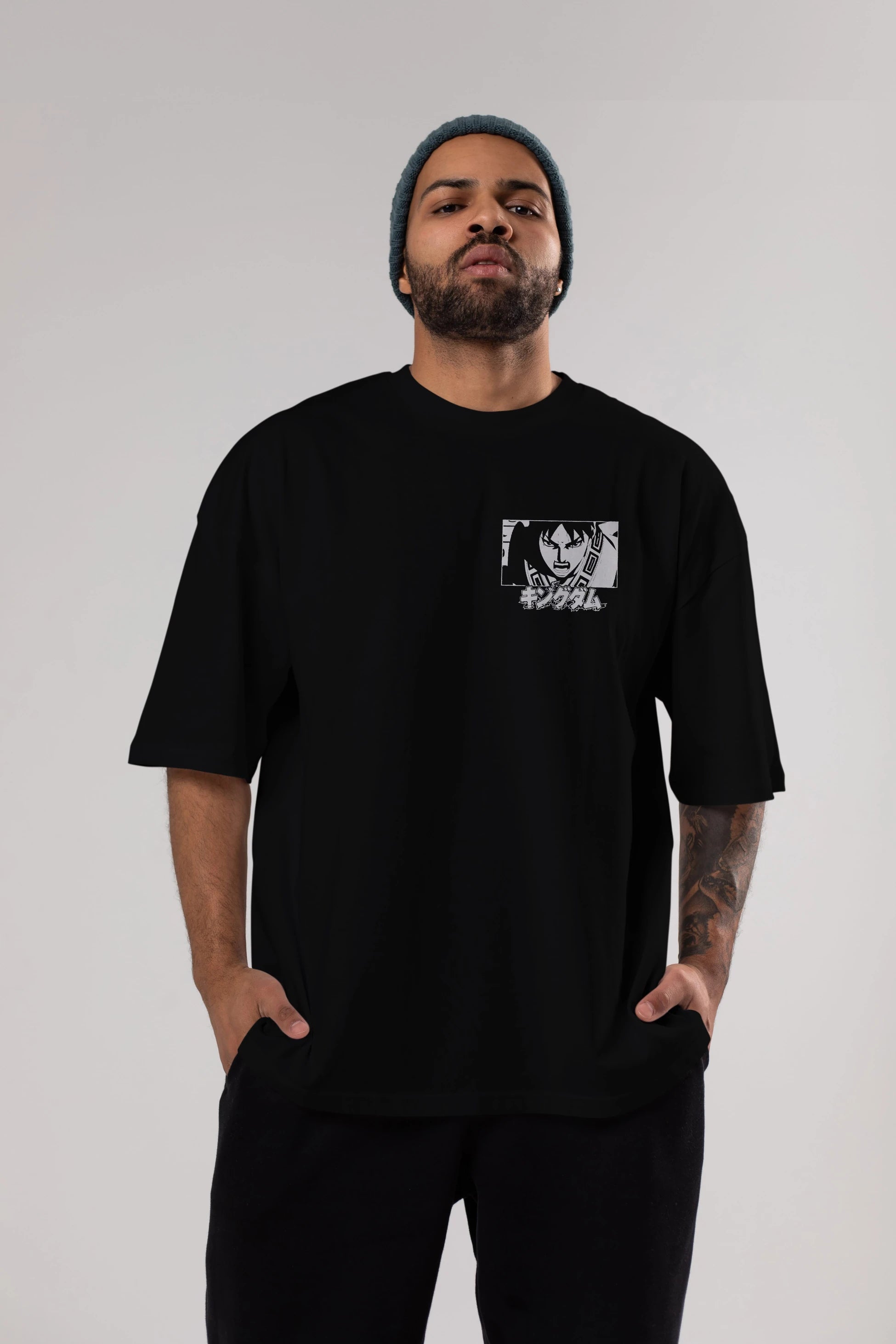 Xin 1 Ön Sol Baskılı Oversize t-shirt Erkek Kadın Unisex %100 Pamuk Bisiklet Yaka tişort