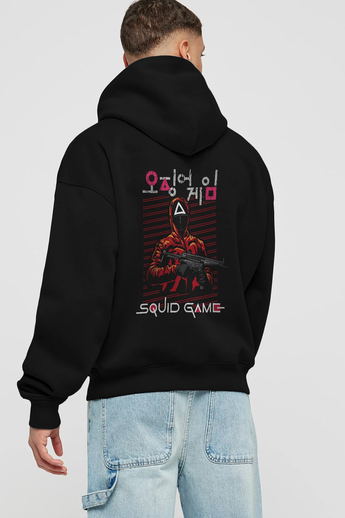 Squid Game (2) Arka Baskılı Hoodie Oversize Kapüşonlu Sweatshirt Erkek Kadın Unisex