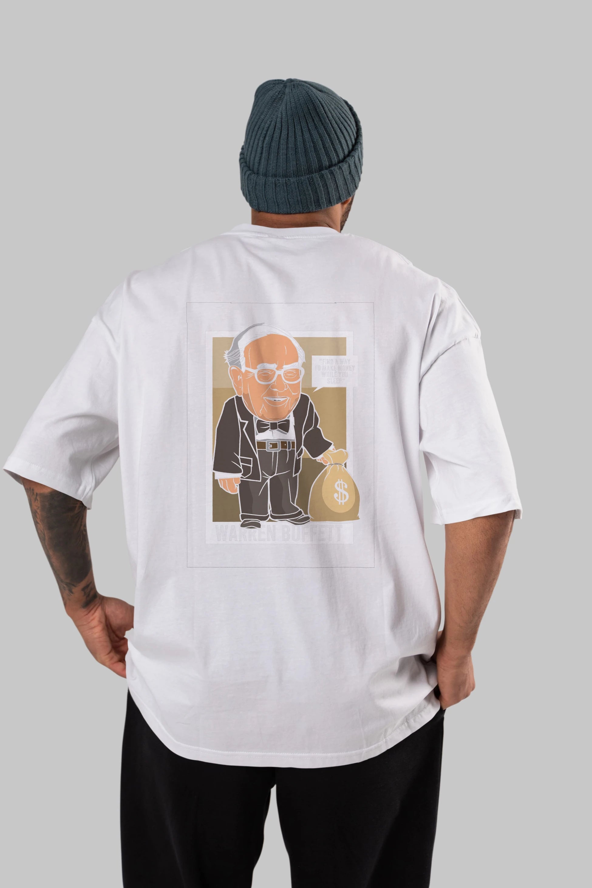 Warren Buffet Up Carl Arka Baskılı Oversize t-shirt Erkek Kadın Unisex %100 Pamuk tişort