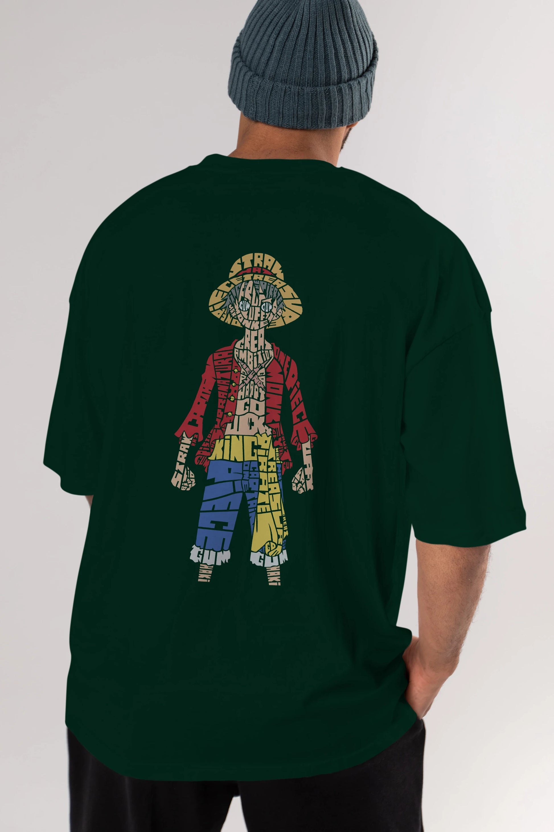 One Piece Arka Baskılı Oversize t-shirt %100 pamuk Erkek Kadın Unisex