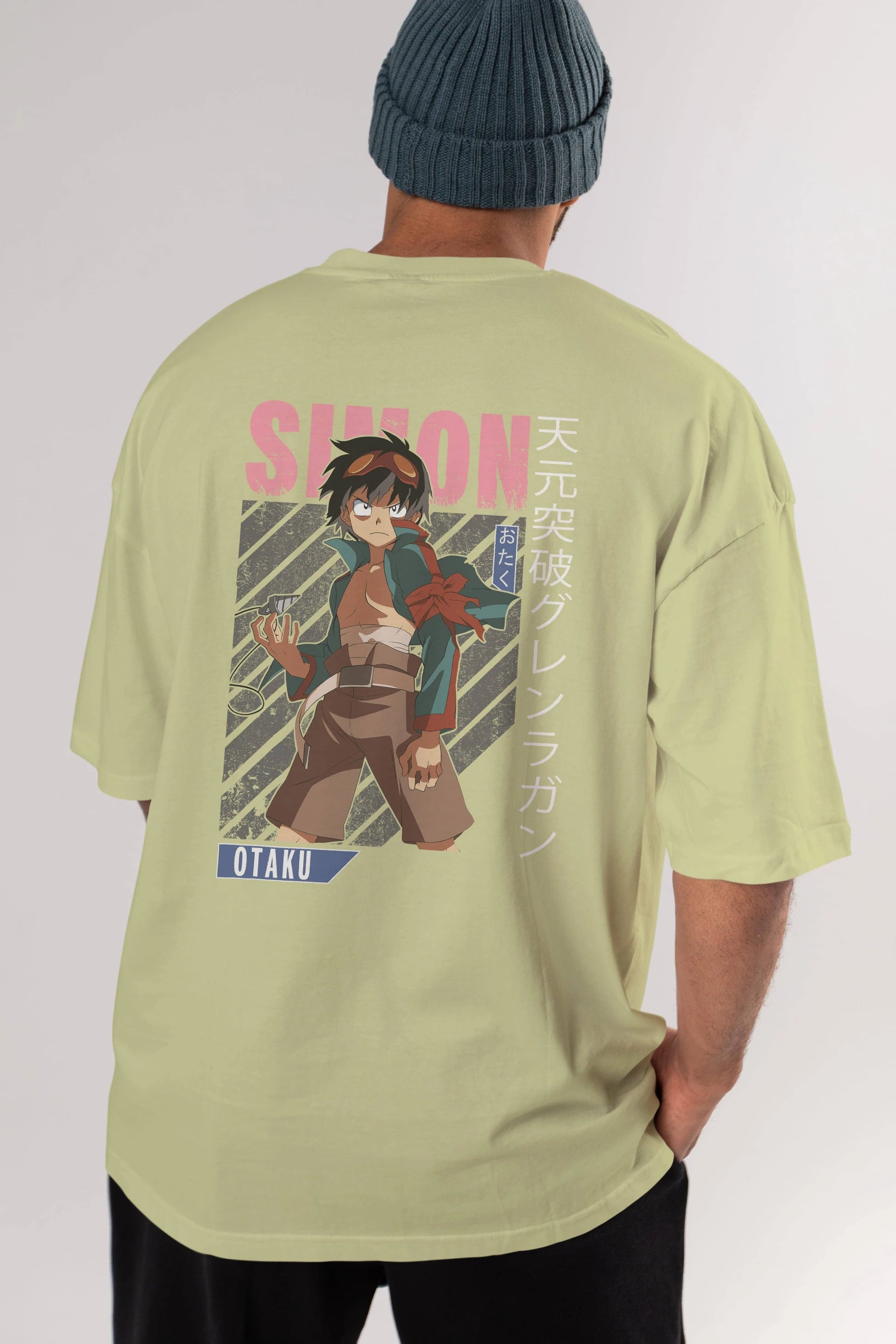 Simon 5 Anime Arka Baskılı Oversize t-shirt Erkek Kadın Unisex