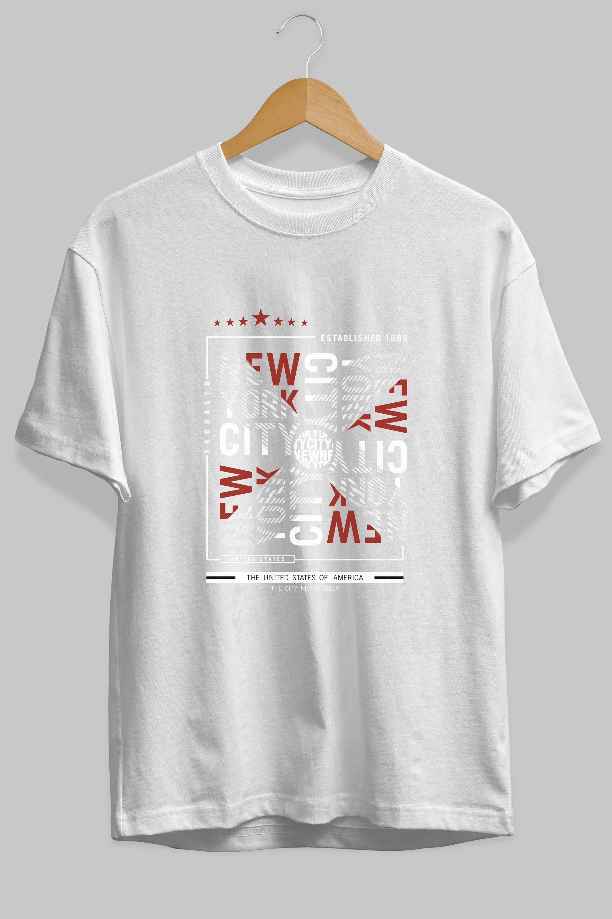 New York Style 2 Ön Baskılı Oversize t-shirt Erkek Kadın Unisex