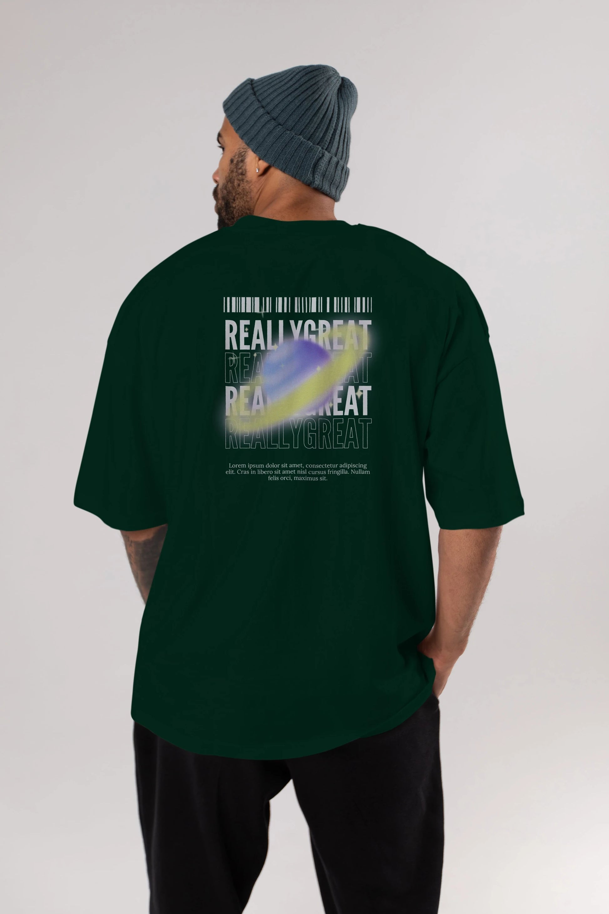 Really Great 2 Yazılı Arka Baskılı Oversize t-shirt Erkek Kadın Unisex