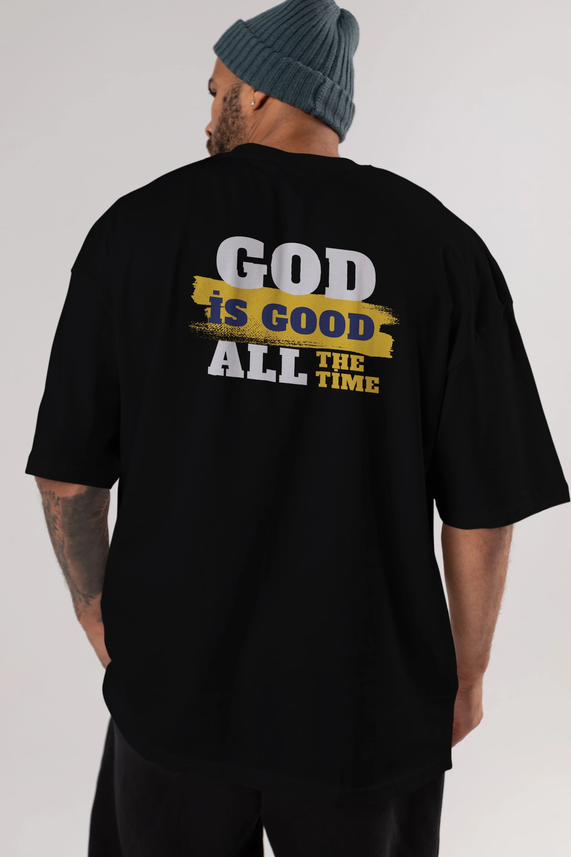 God is Good Yazılı Arka Baskılı Oversize t-shirt Erkek Kadın Unisex
