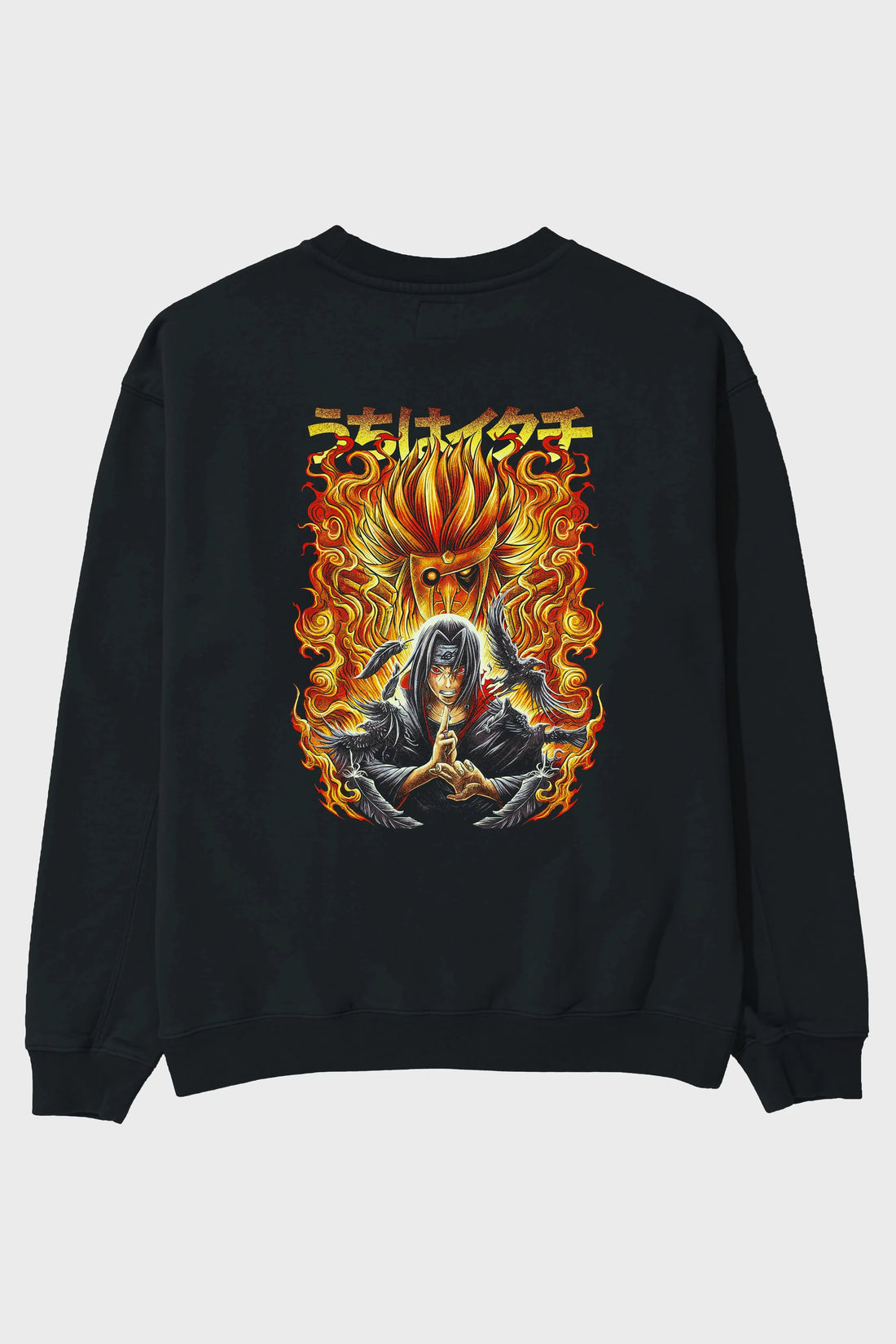 NARUTO ITACHI UCHIHA Anime Arka Baskılı Oversize Sweatshirt Erkek Kadın Unisex
