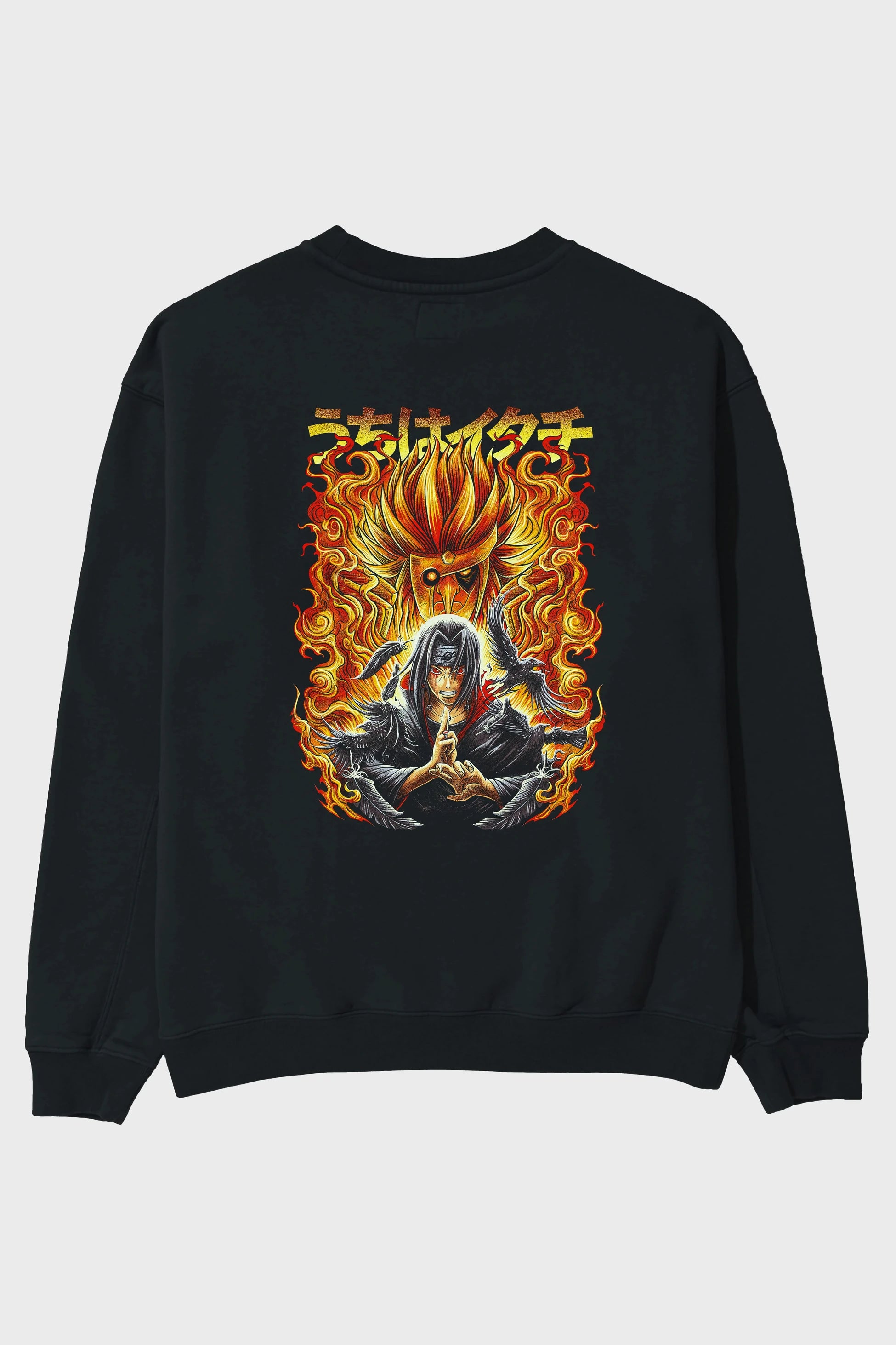 NARUTO ITACHI UCHIHA Anime Arka Baskılı Oversize Sweatshirt Erkek Kadın Unisex