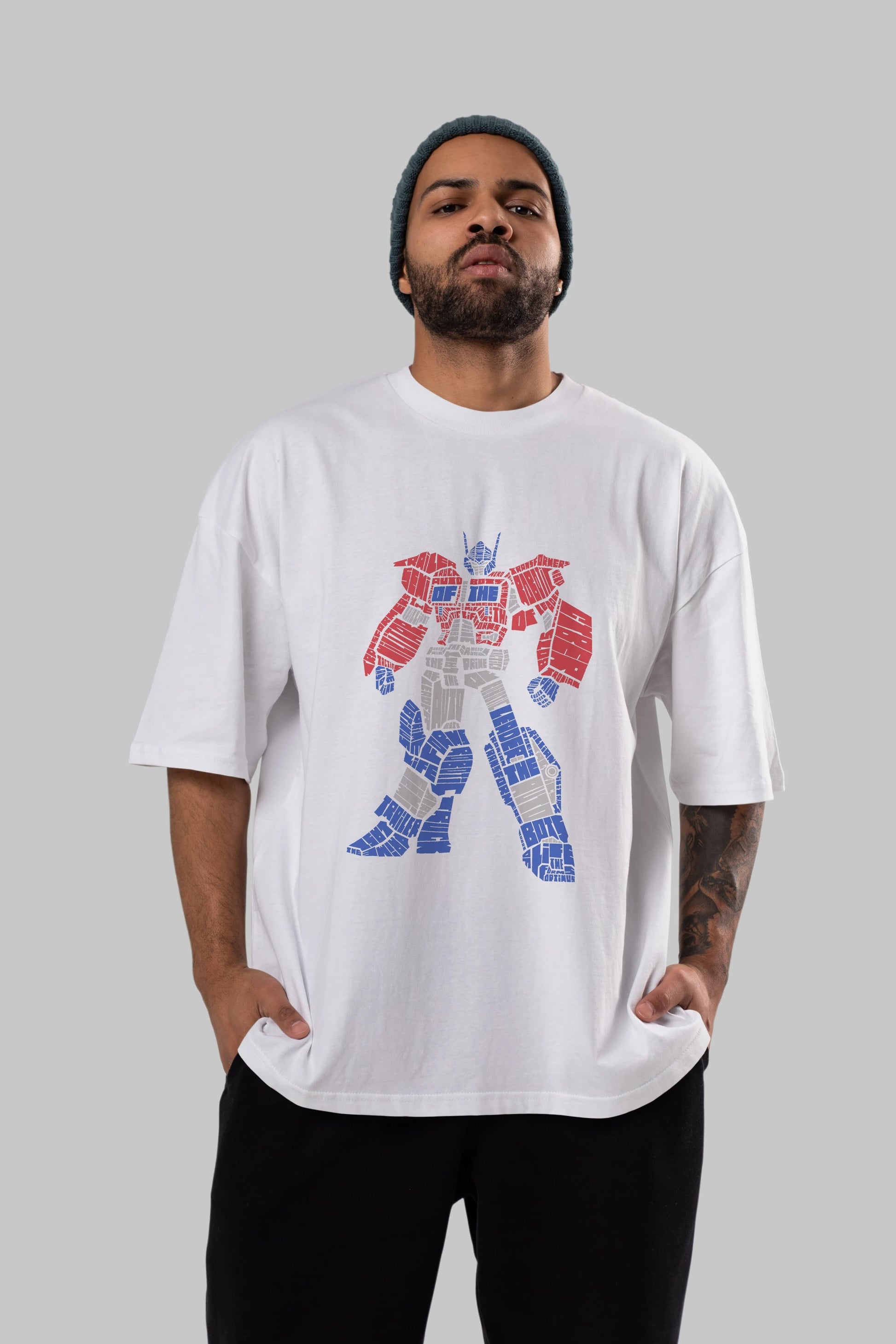 Optimus Prime Ön Baskılı Oversize t-shirt %100 pamuk Erkek Kadın Unisex