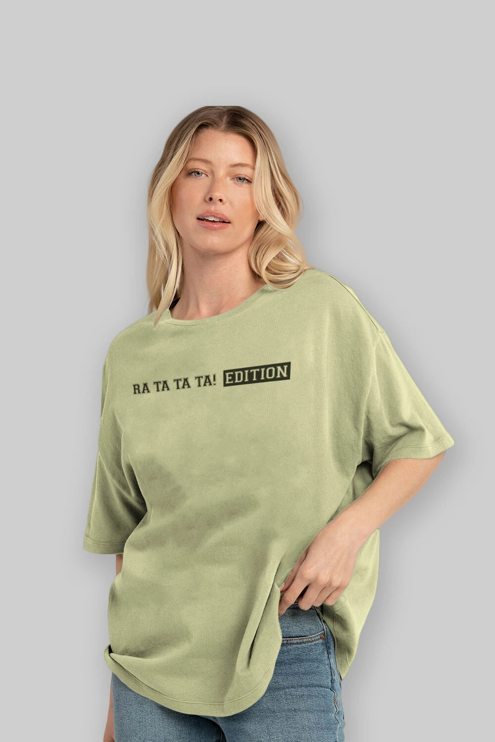 Ra Ta Ta Edition Ön Baskılı Oversize t-shirt %100 pamuk Erkek Kadın Unisex