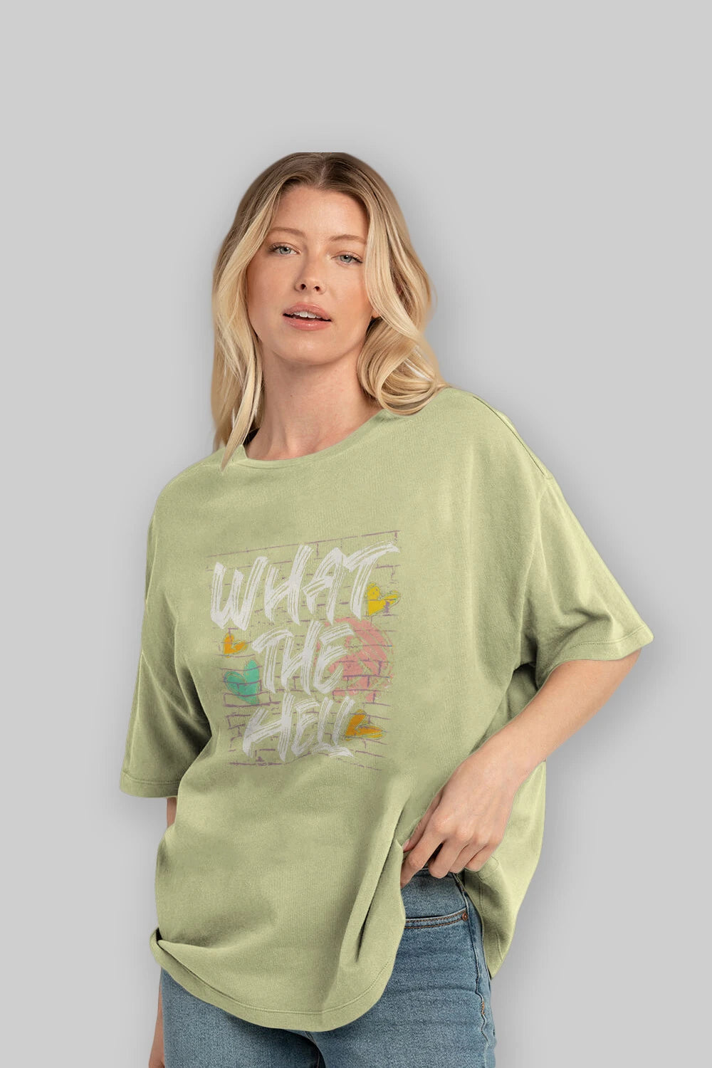 What The Hell Ön Baskılı Oversize t-shirt Erkek Kadın Unisex