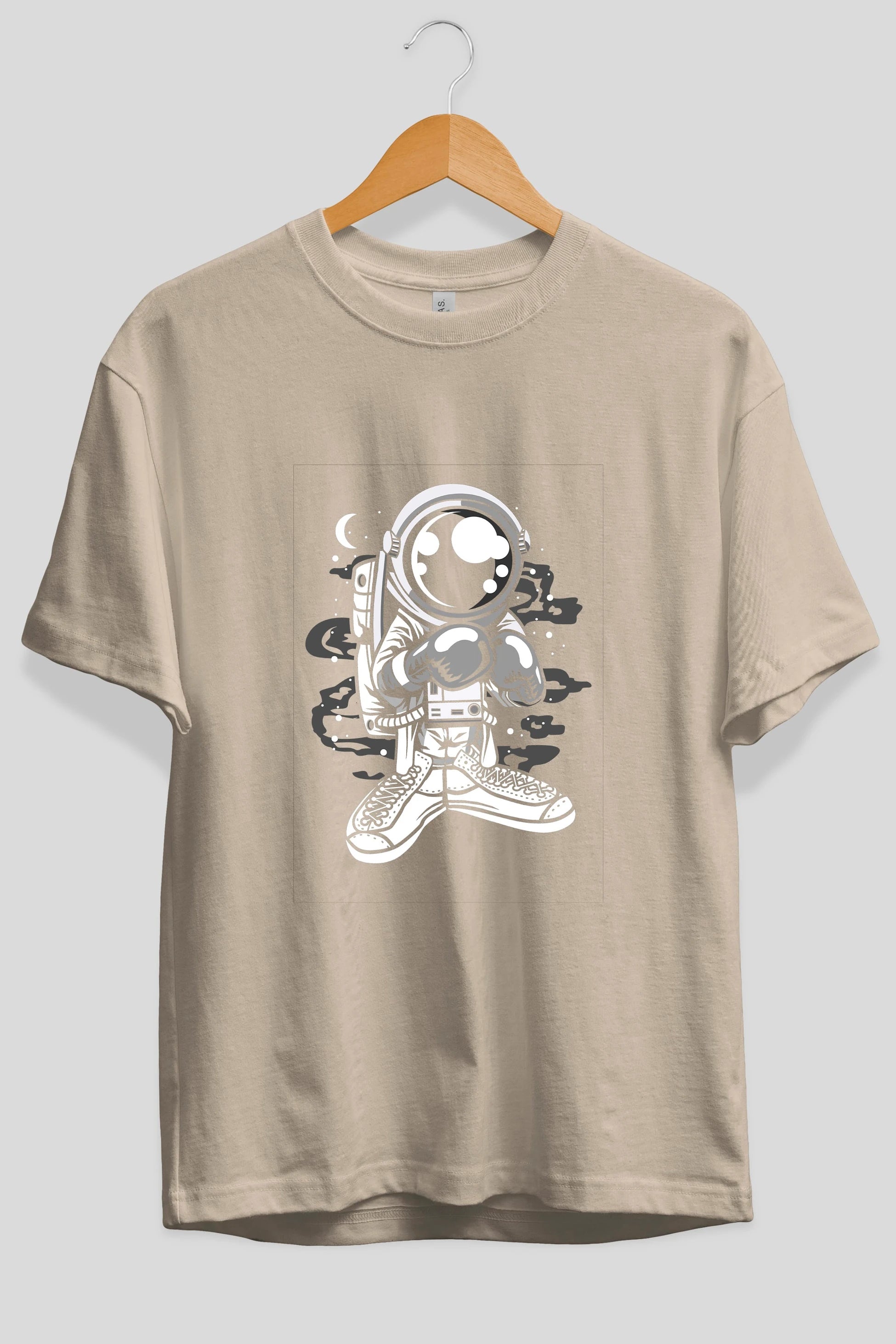 Astronaut Boxer Ön Baskılı Oversize t-shirt Erkek Kadın Unisex