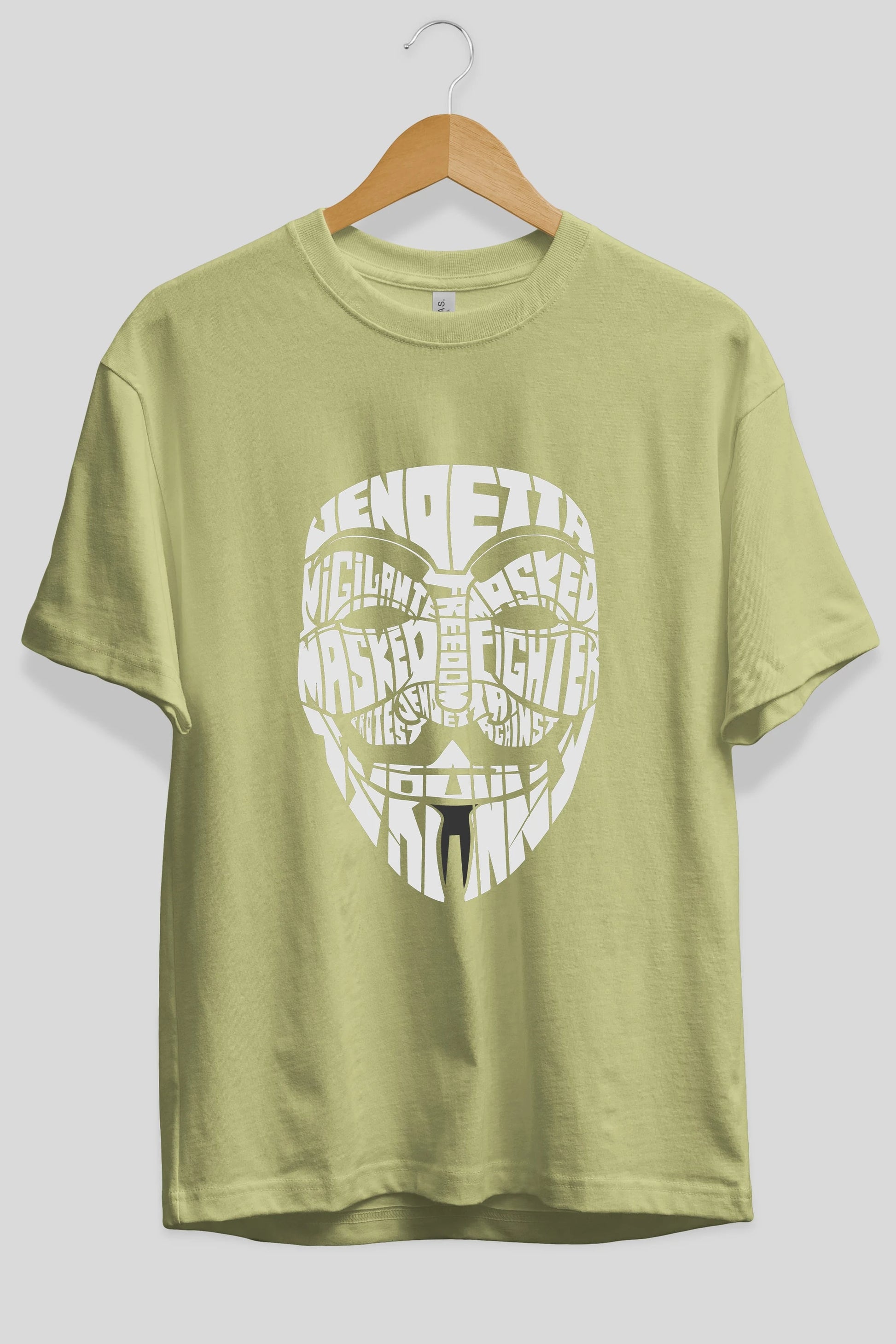 Vendetta Ön Baskılı Oversize t-shirt %100 pamuk Erkek Kadın Unisex