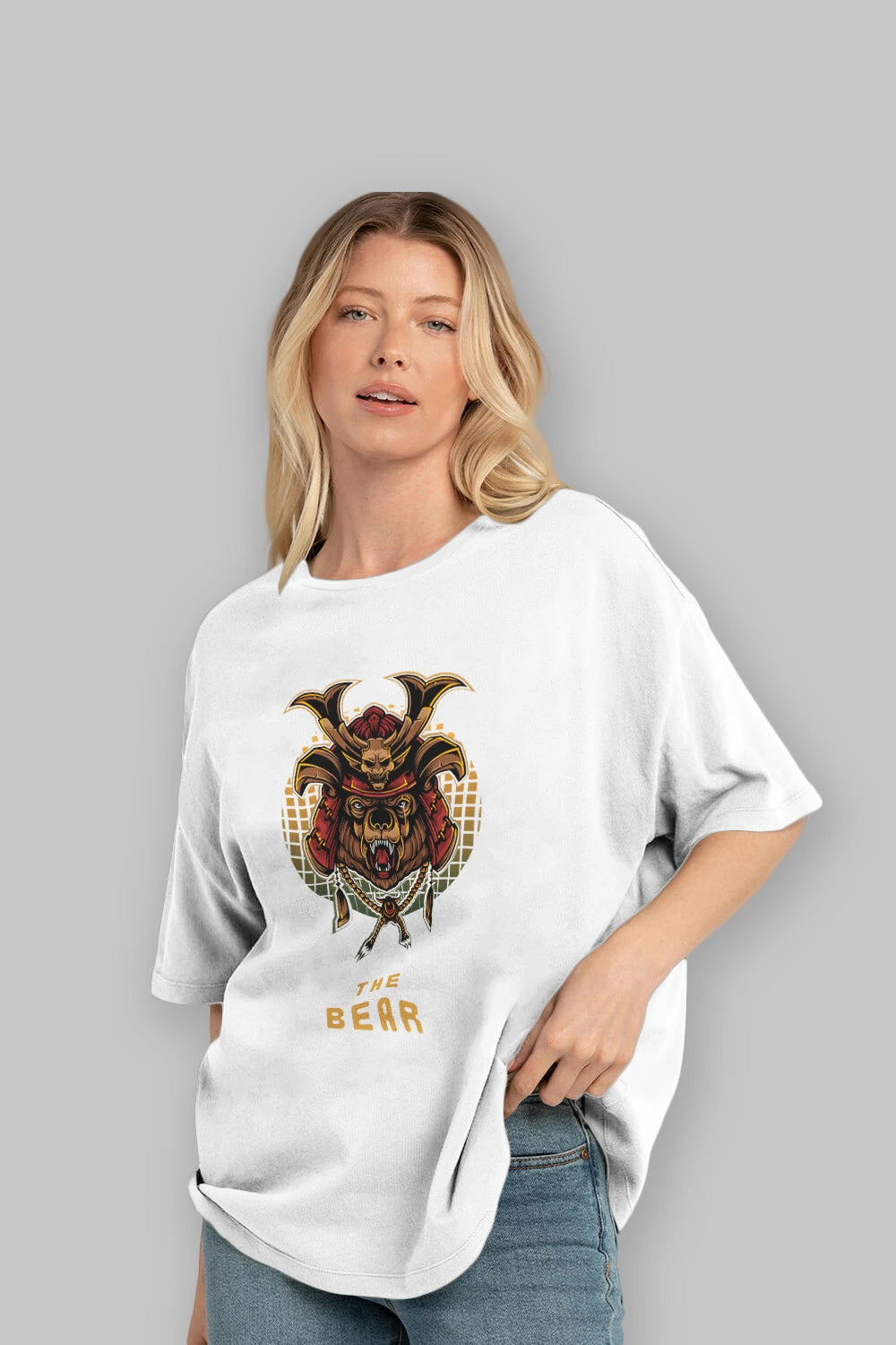 The Bear 2 Ön Baskılı Oversize t-shirt Erkek Kadın Unisex %100 Pamuk
