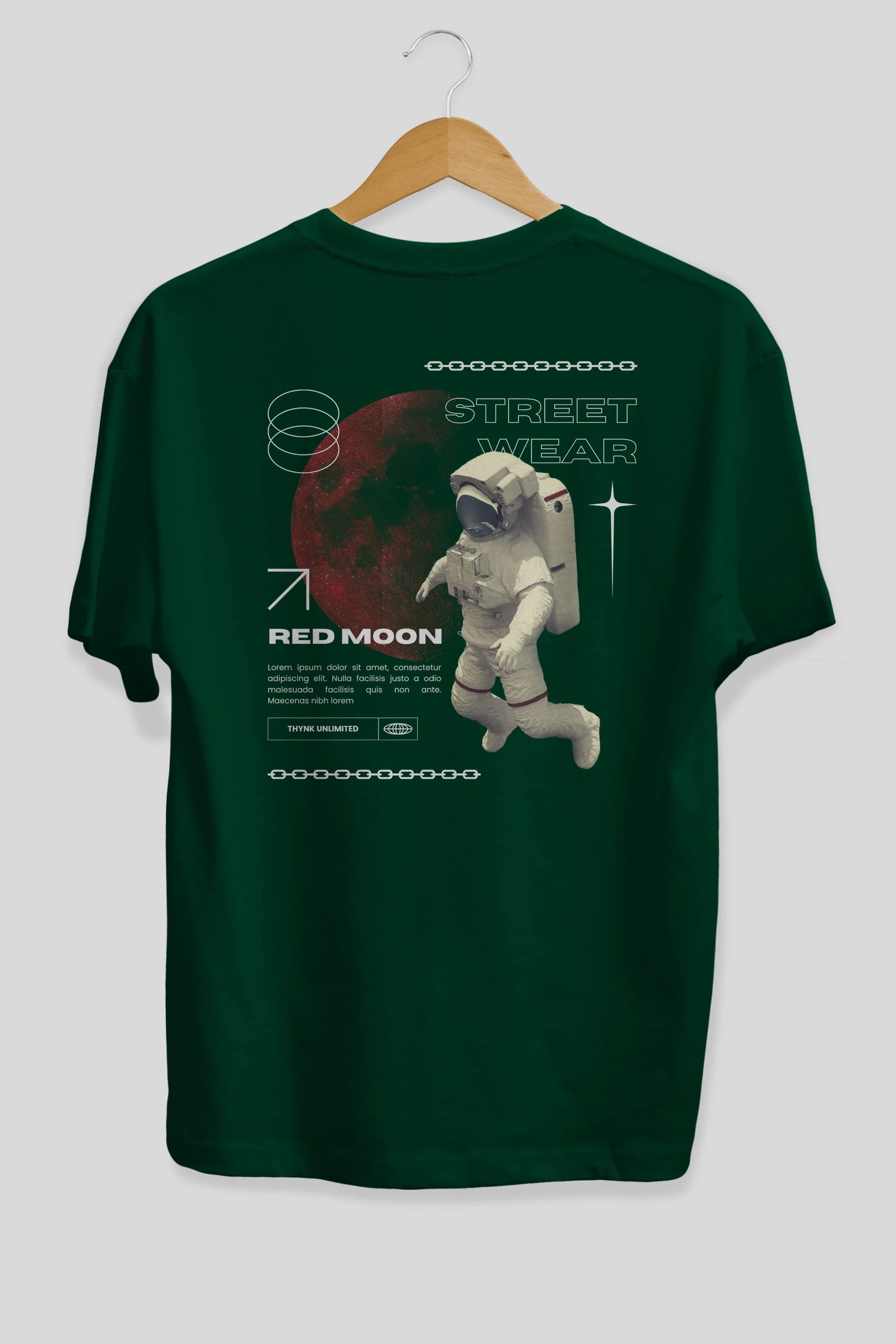Red Moon Streetwear Arka Baskılı Oversize t-shirt Erkek Kadın Unisex