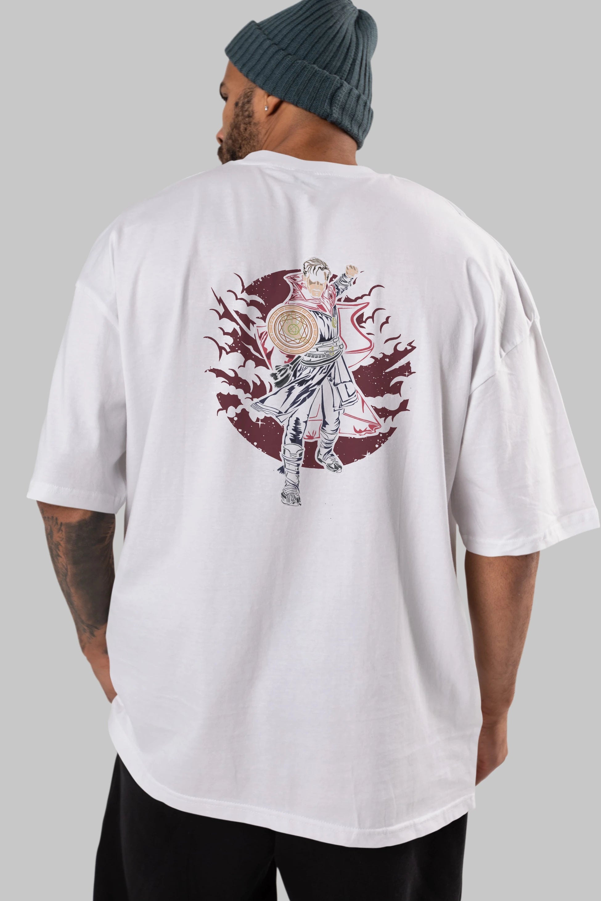 DOCTER STRANGE Arka Baskılı Oversize t-shirt Erkek Kadın Unisex %100 Pamuk